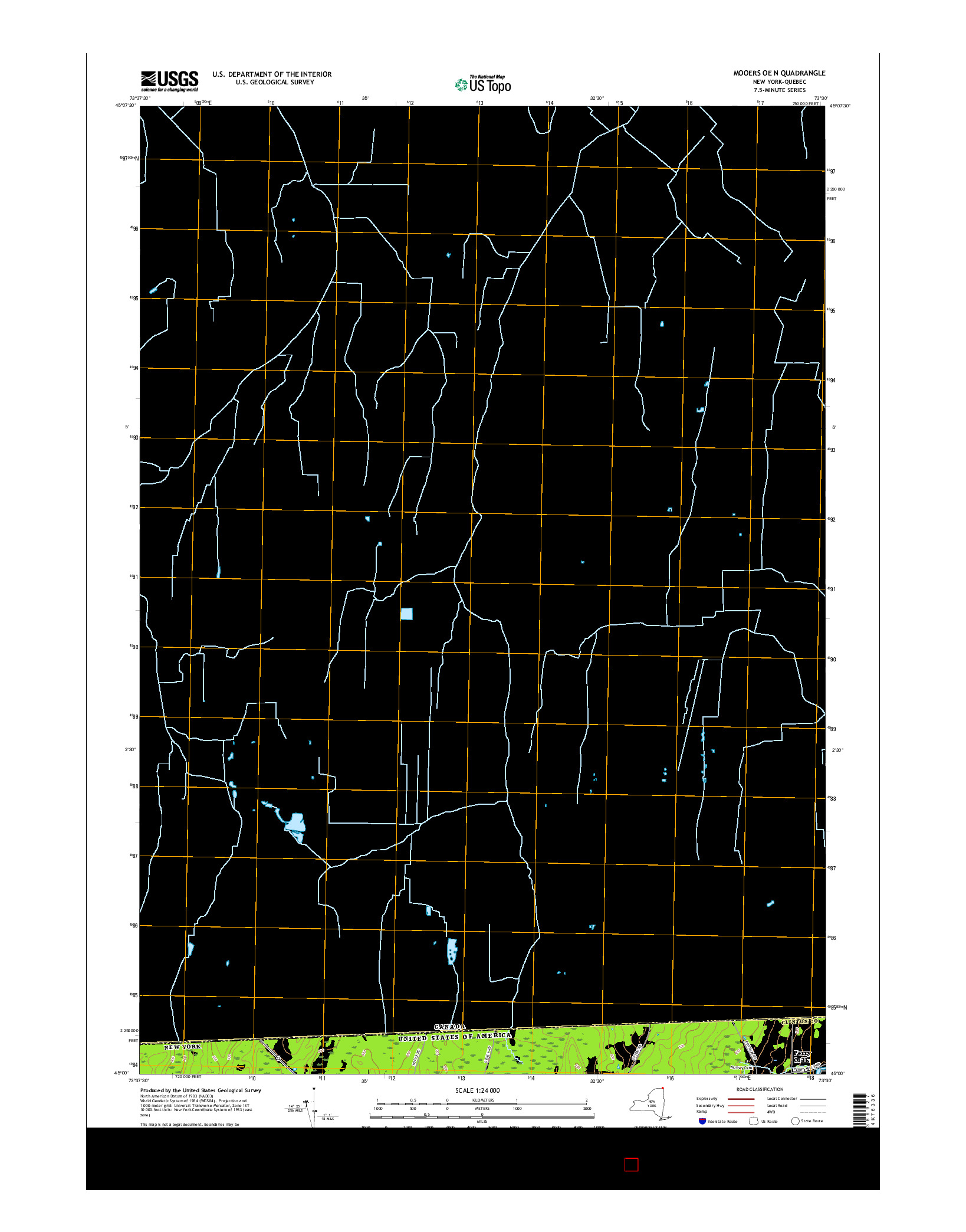 USGS US TOPO 7.5-MINUTE MAP FOR MOOERS OE N, NY-QC 2016