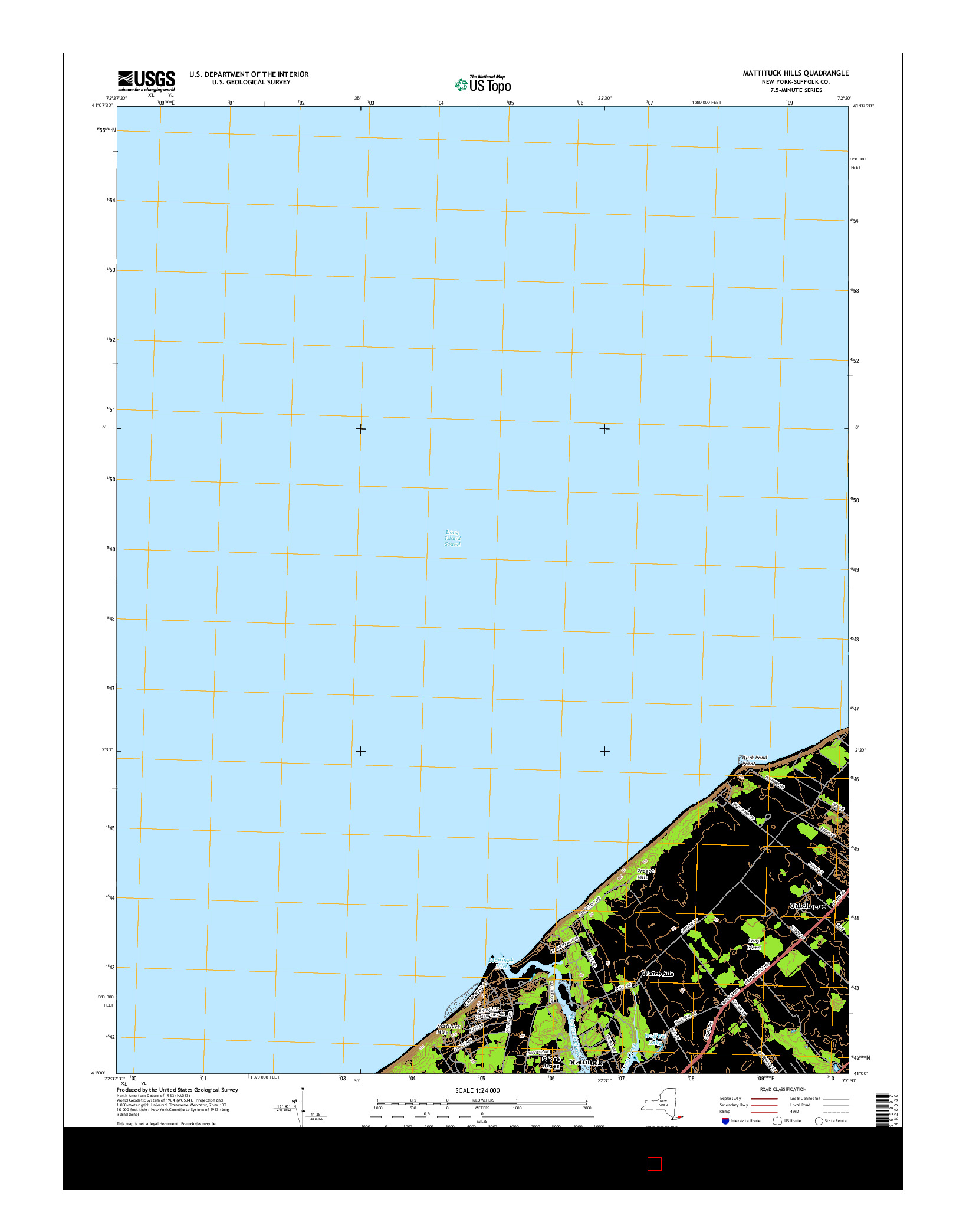 USGS US TOPO 7.5-MINUTE MAP FOR MATTITUCK HILLS, NY 2016