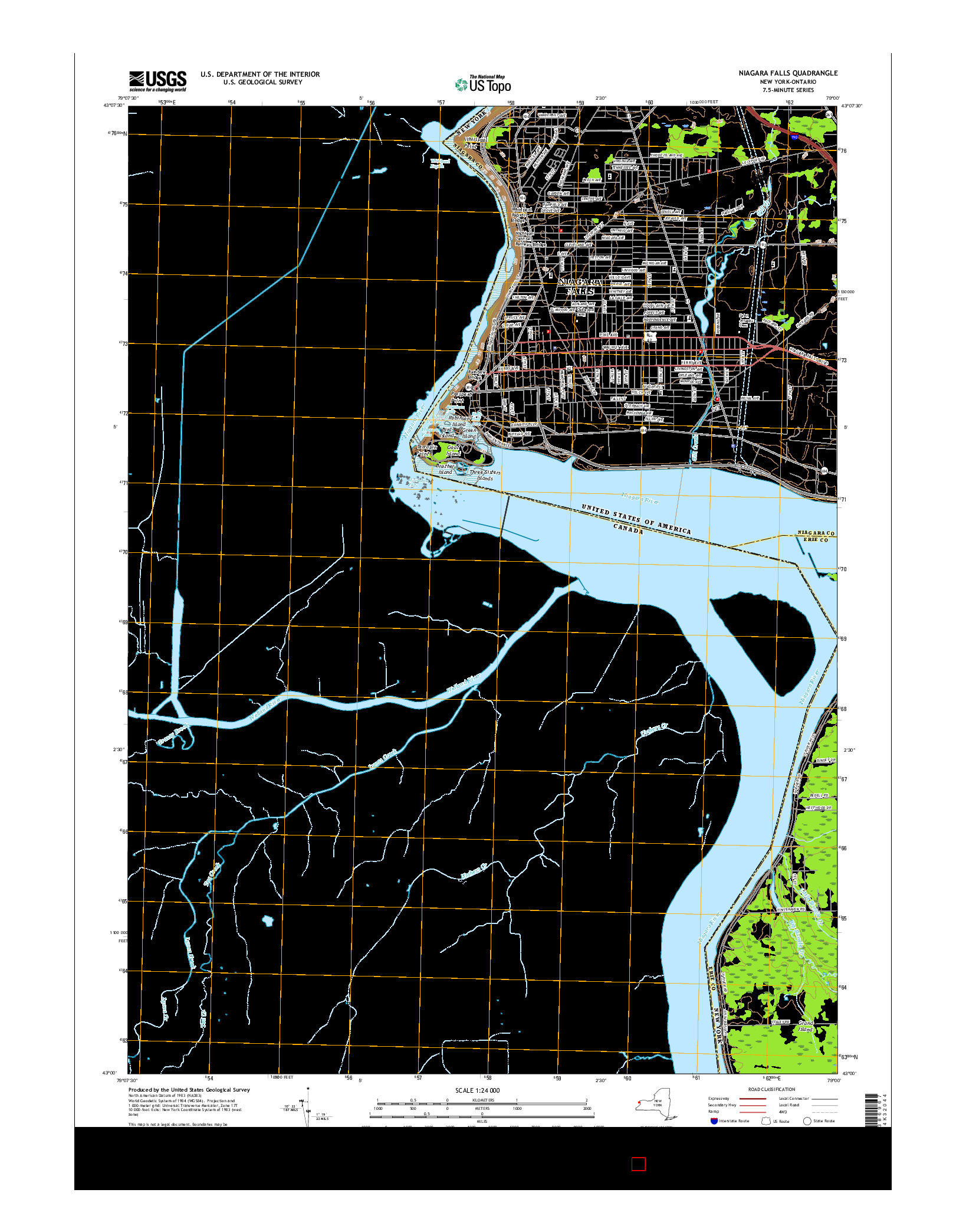 USGS US TOPO 7.5-MINUTE MAP FOR NIAGARA FALLS, NY-ON 2016