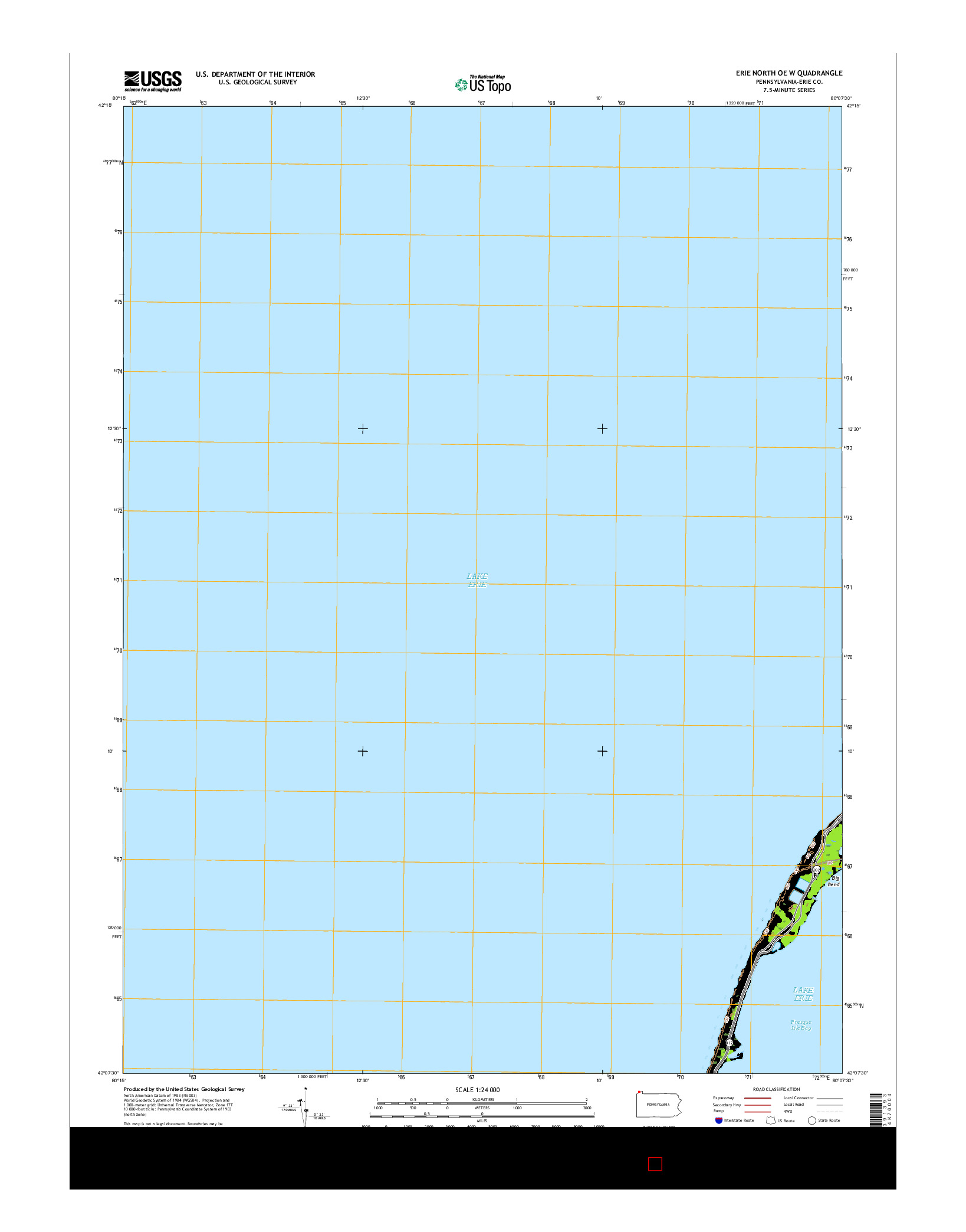 USGS US TOPO 7.5-MINUTE MAP FOR ERIE NORTH OE W, PA 2016