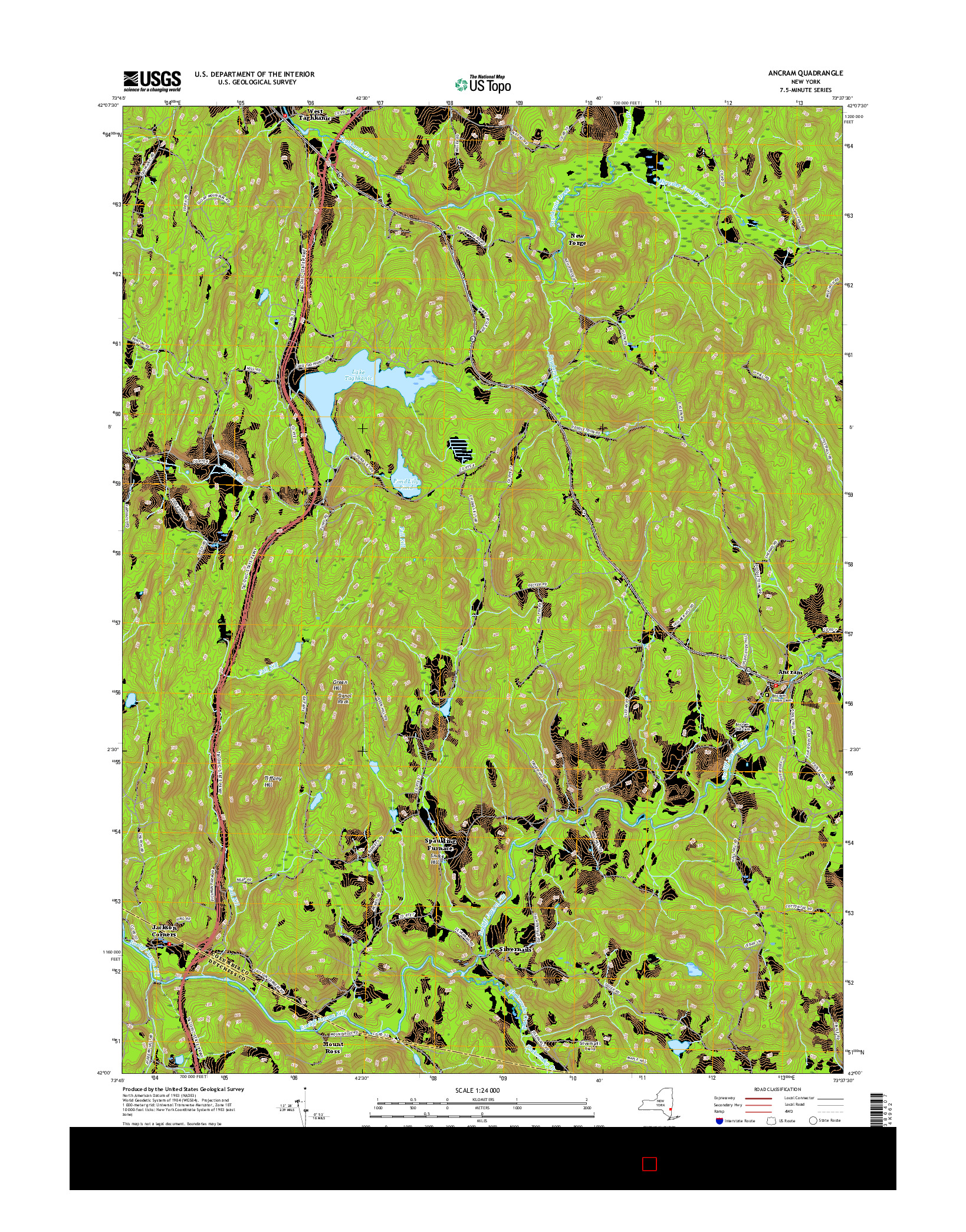 USGS US TOPO 7.5-MINUTE MAP FOR ANCRAM, NY 2016