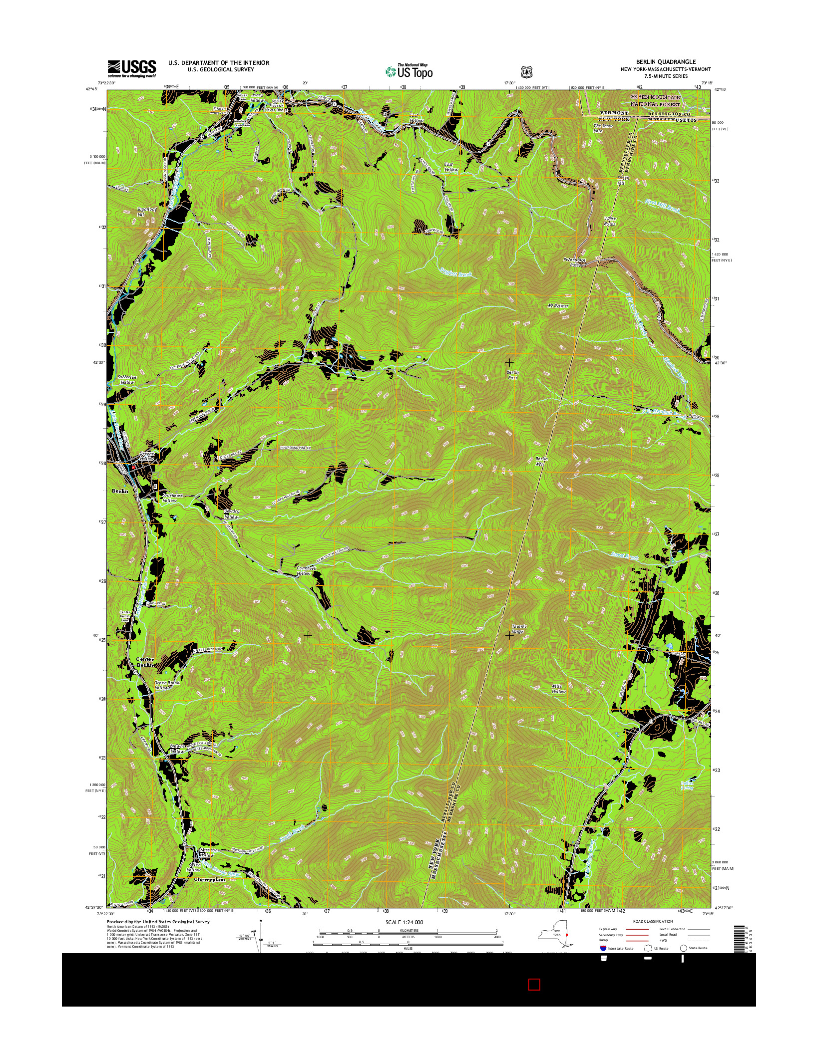 USGS US TOPO 7.5-MINUTE MAP FOR BERLIN, NY-MA-VT 2016