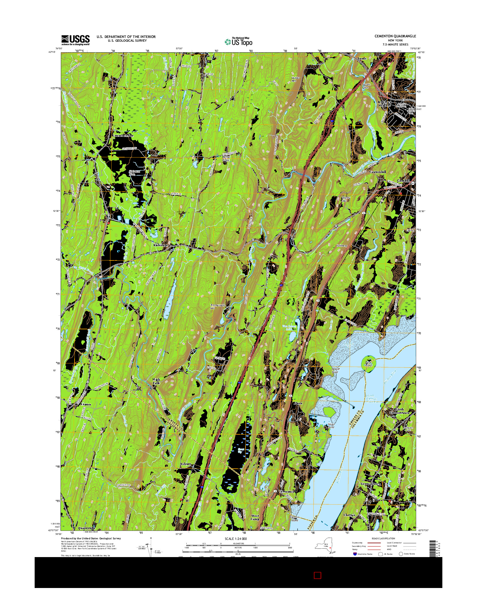 USGS US TOPO 7.5-MINUTE MAP FOR CEMENTON, NY 2016