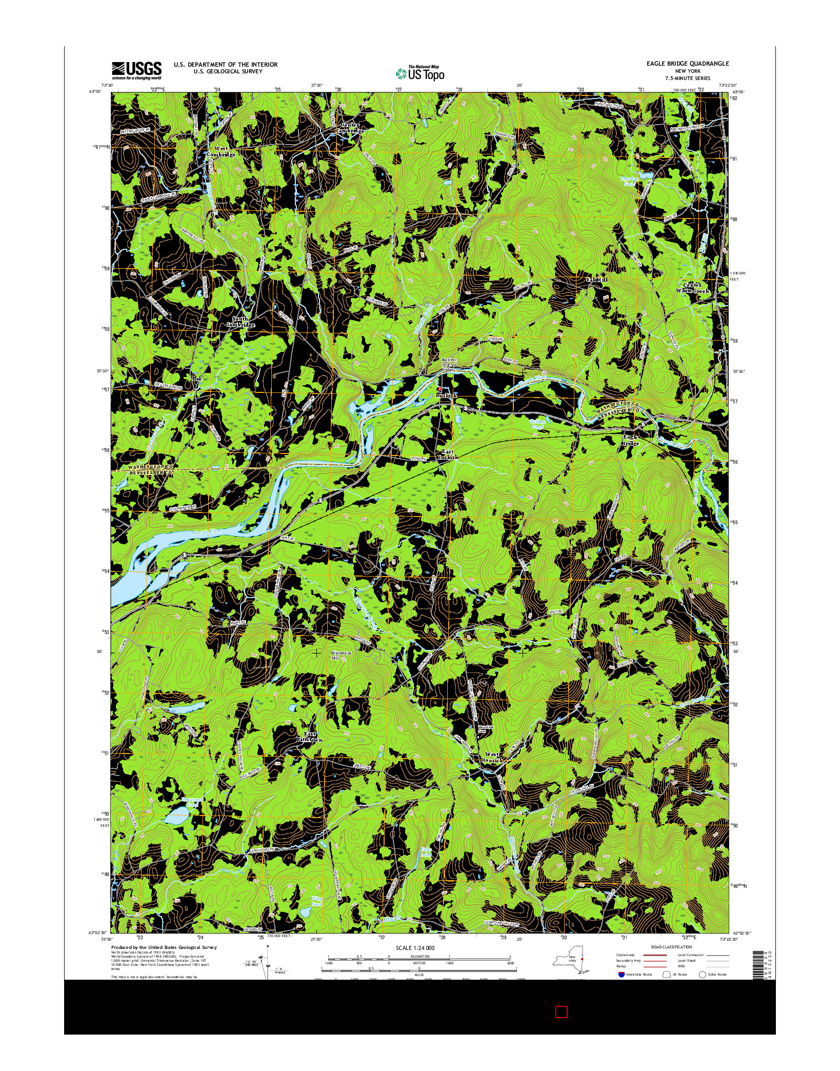 USGS US TOPO 7.5-MINUTE MAP FOR EAGLE BRIDGE, NY 2016