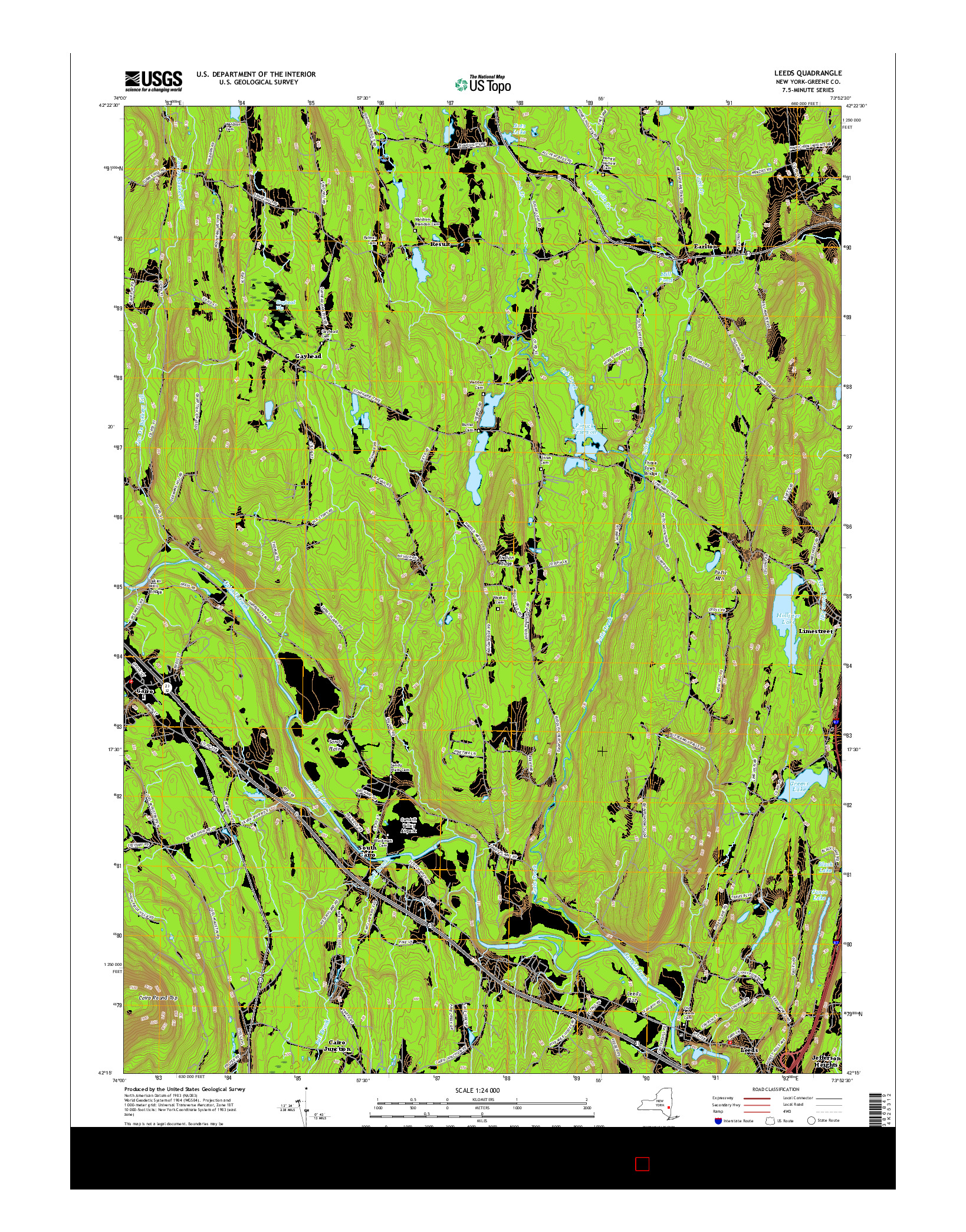 USGS US TOPO 7.5-MINUTE MAP FOR LEEDS, NY 2016