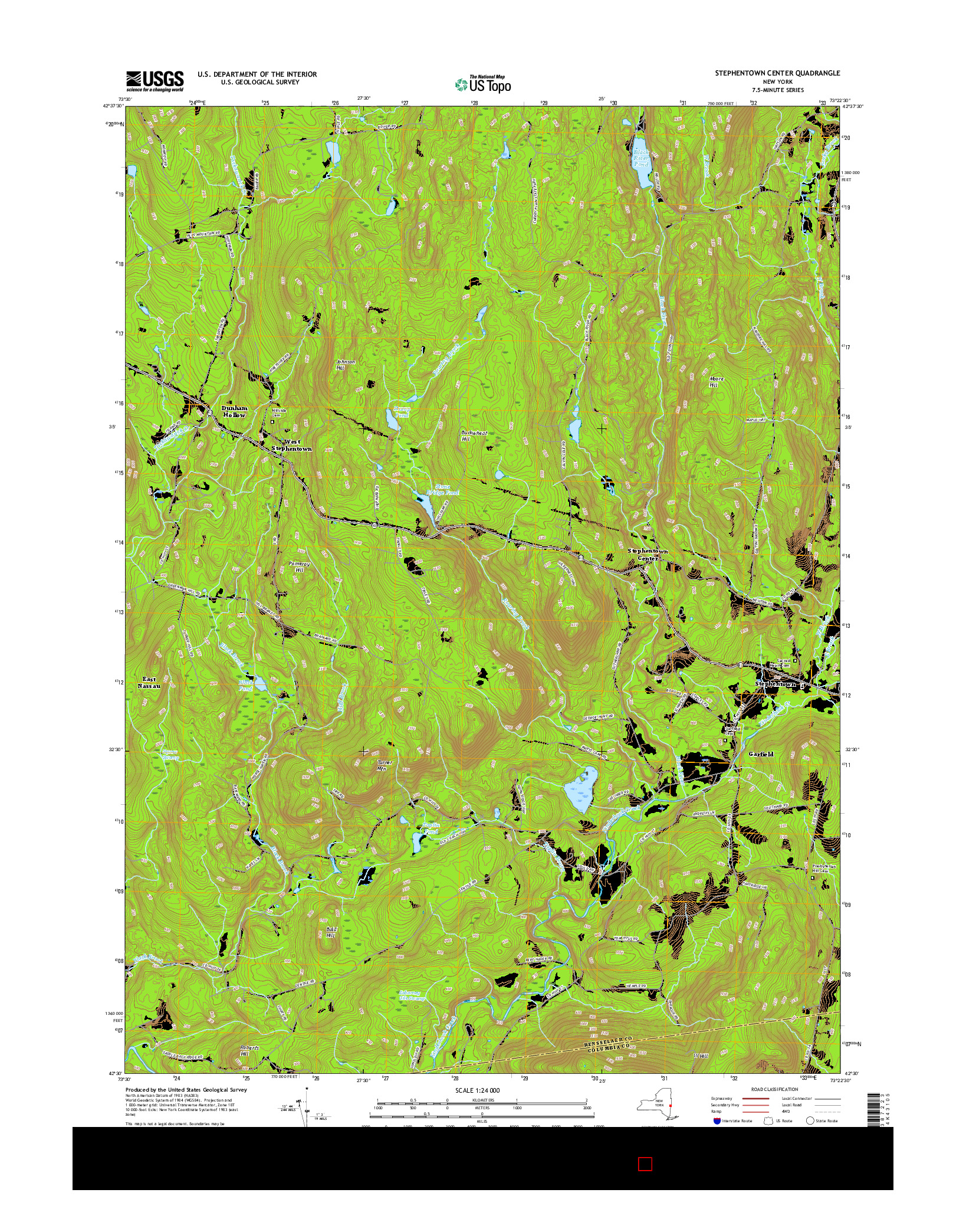 USGS US TOPO 7.5-MINUTE MAP FOR STEPHENTOWN CENTER, NY 2016