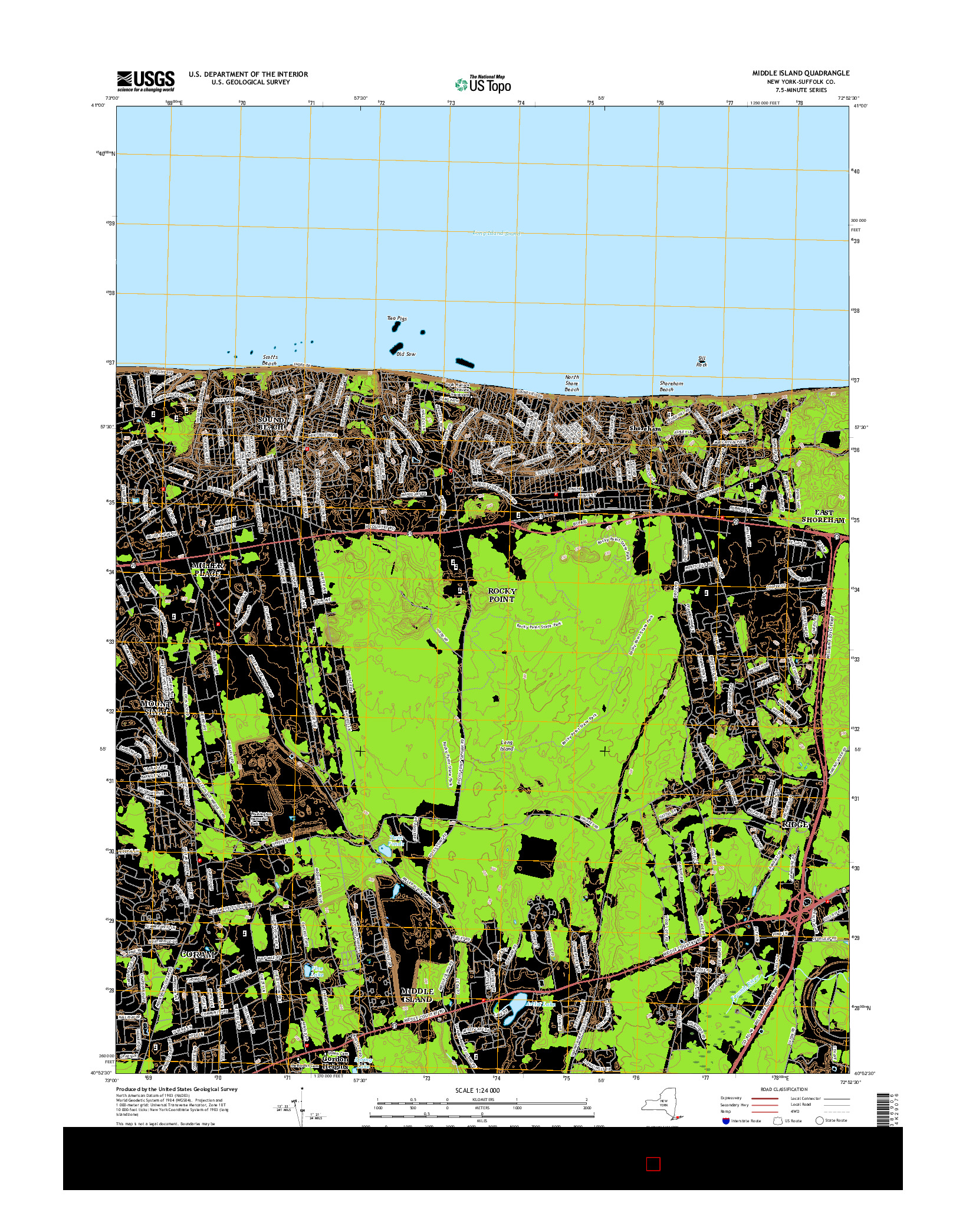 USGS US TOPO 7.5-MINUTE MAP FOR MIDDLE ISLAND, NY 2016