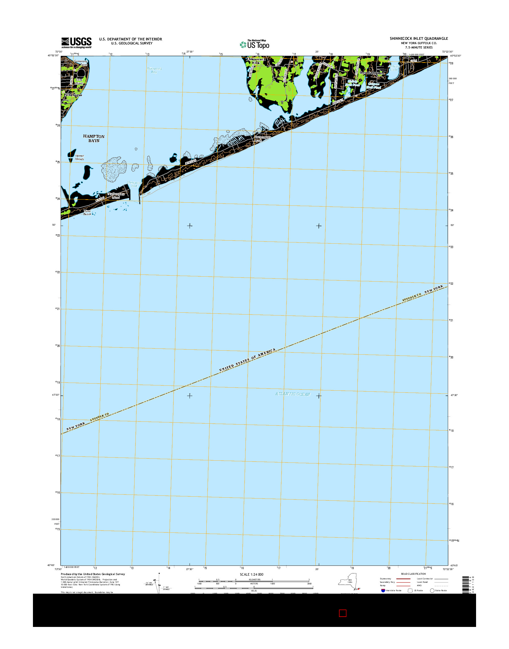 USGS US TOPO 7.5-MINUTE MAP FOR SHINNECOCK INLET, NY 2016