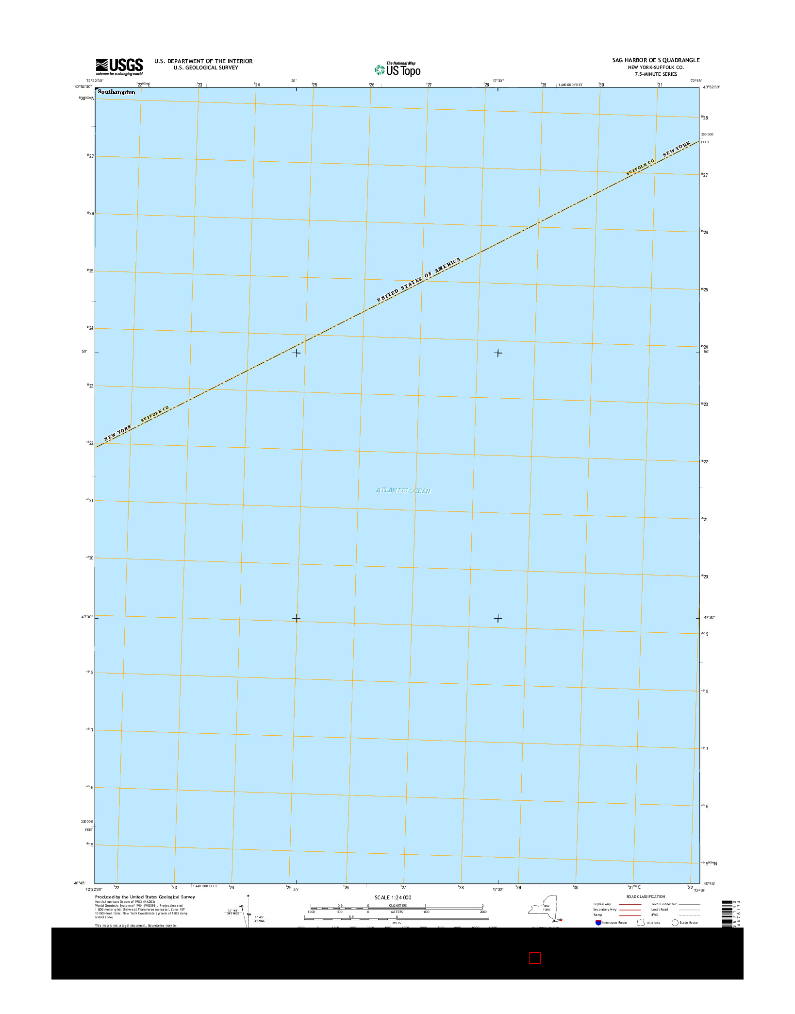 USGS US TOPO 7.5-MINUTE MAP FOR SAG HARBOR OE S, NY 2016