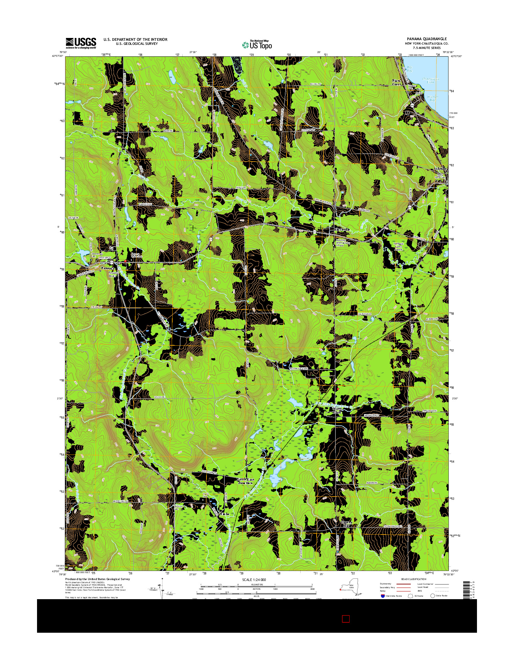 USGS US TOPO 7.5-MINUTE MAP FOR PANAMA, NY 2016