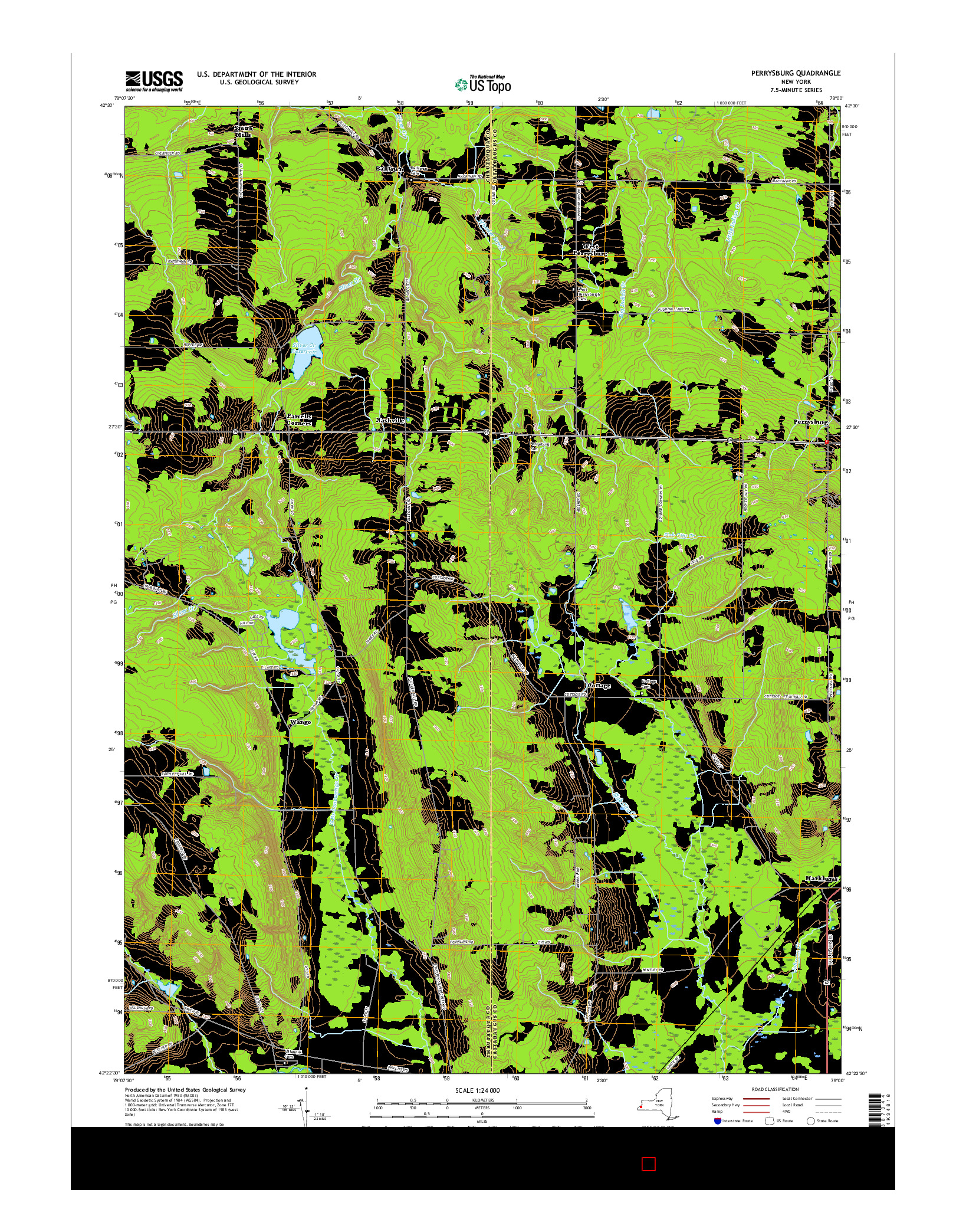 USGS US TOPO 7.5-MINUTE MAP FOR PERRYSBURG, NY 2016