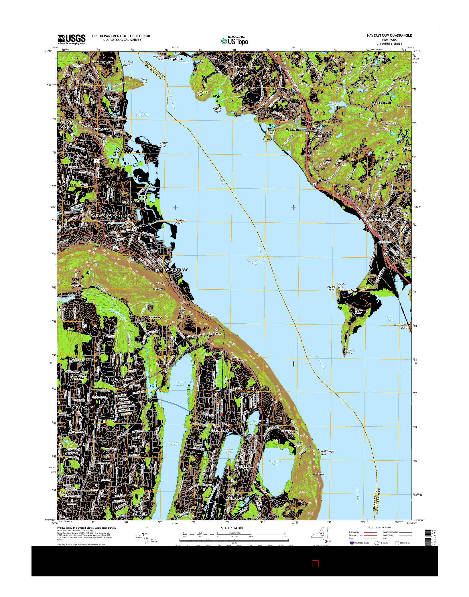 USGS US TOPO 7.5-MINUTE MAP FOR HAVERSTRAW, NY 2016
