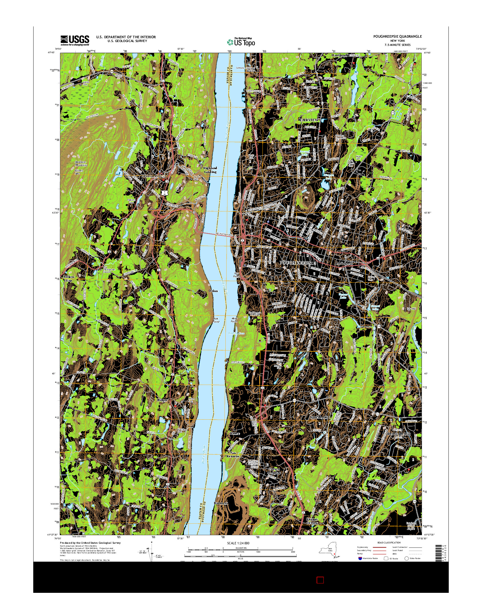 USGS US TOPO 7.5-MINUTE MAP FOR POUGHKEEPSIE, NY 2016