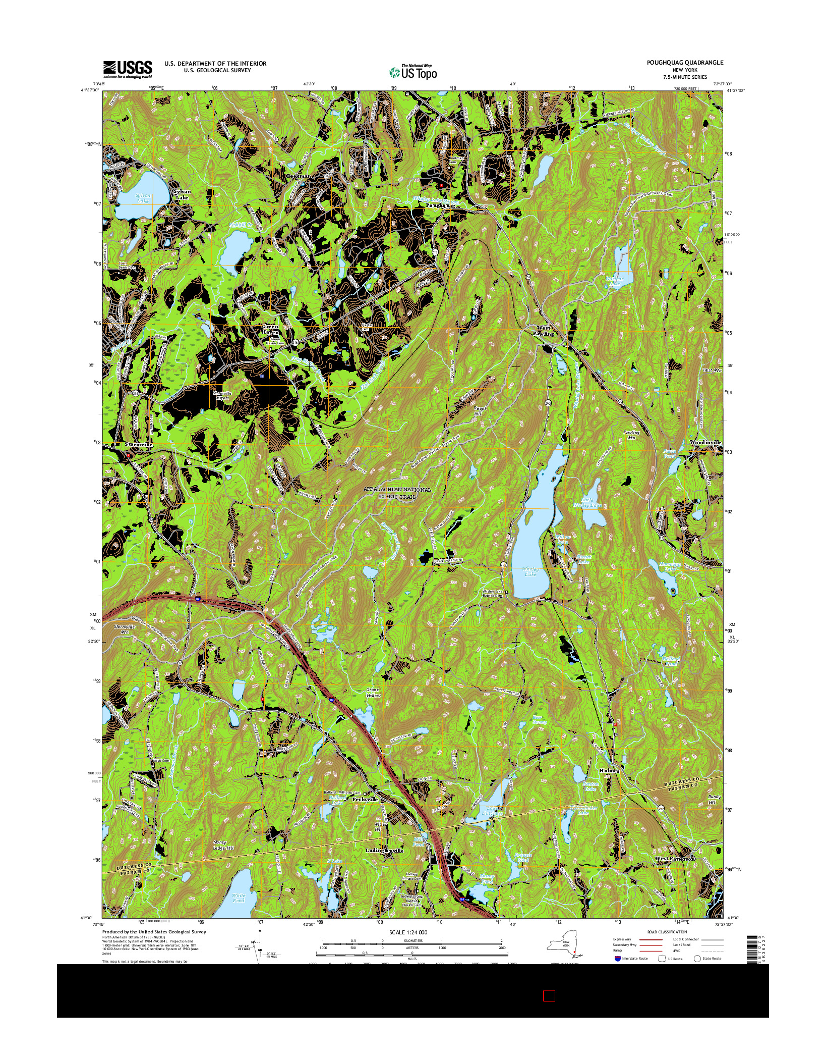 USGS US TOPO 7.5-MINUTE MAP FOR POUGHQUAG, NY 2016