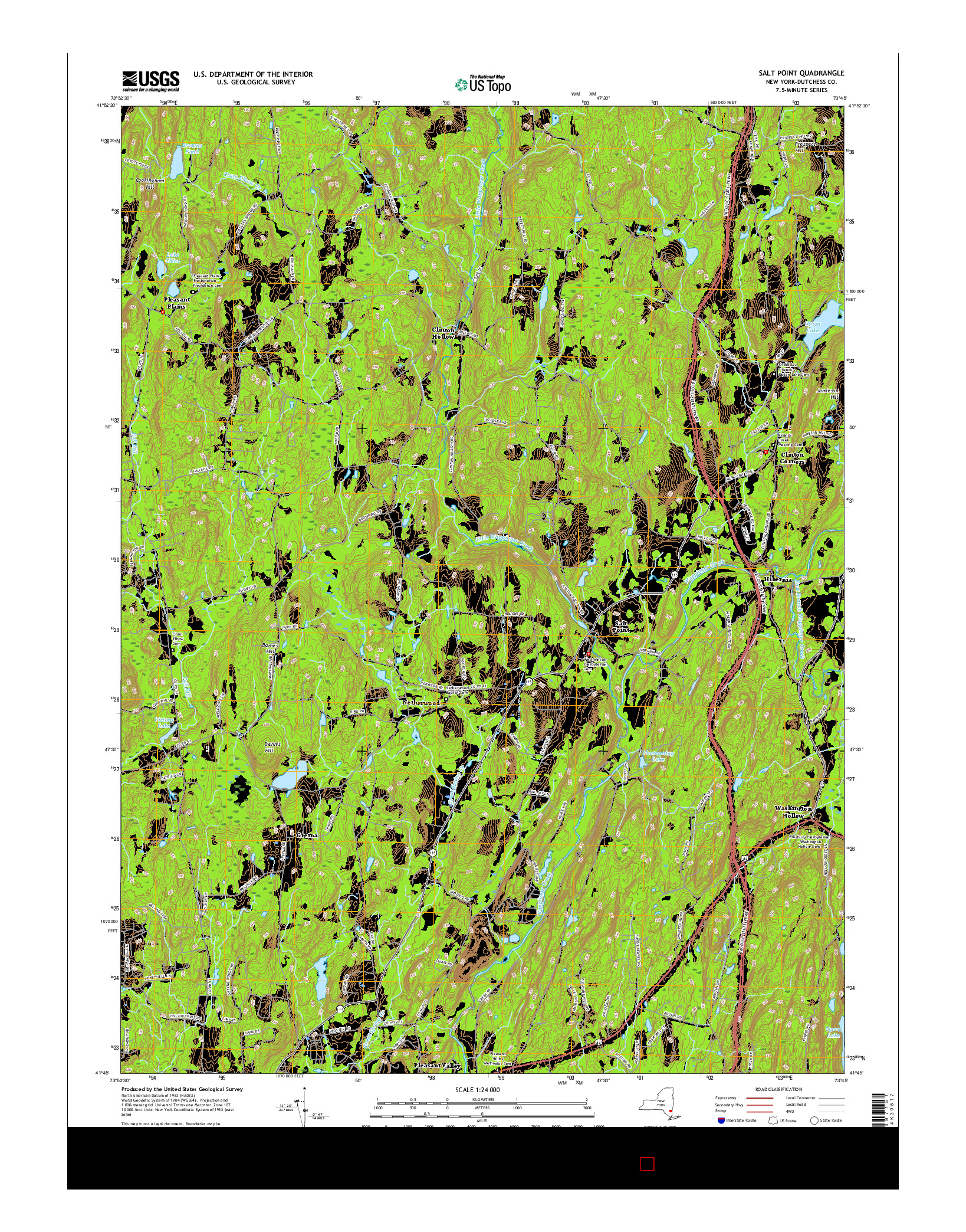 USGS US TOPO 7.5-MINUTE MAP FOR SALT POINT, NY 2016