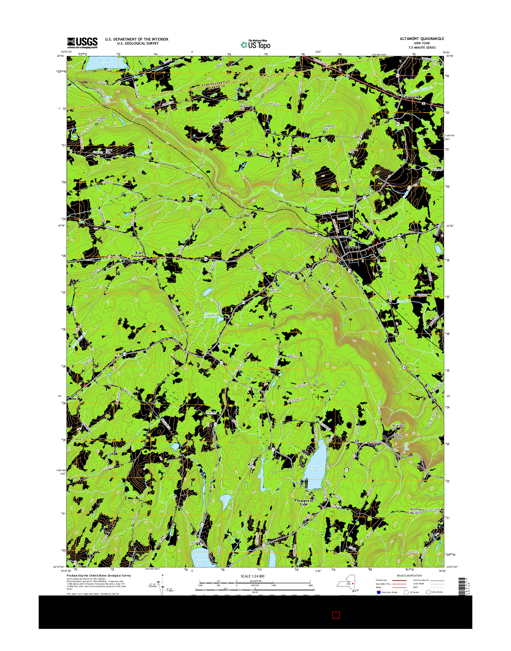 USGS US TOPO 7.5-MINUTE MAP FOR ALTAMONT, NY 2016
