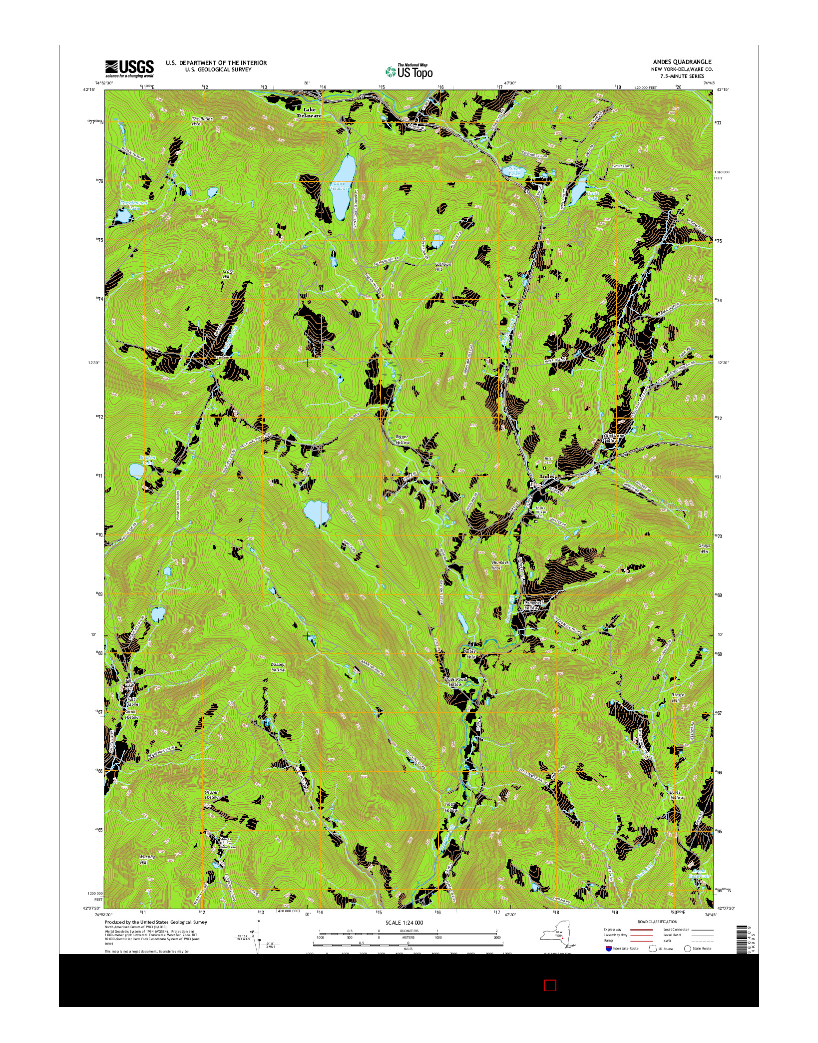 USGS US TOPO 7.5-MINUTE MAP FOR ANDES, NY 2016