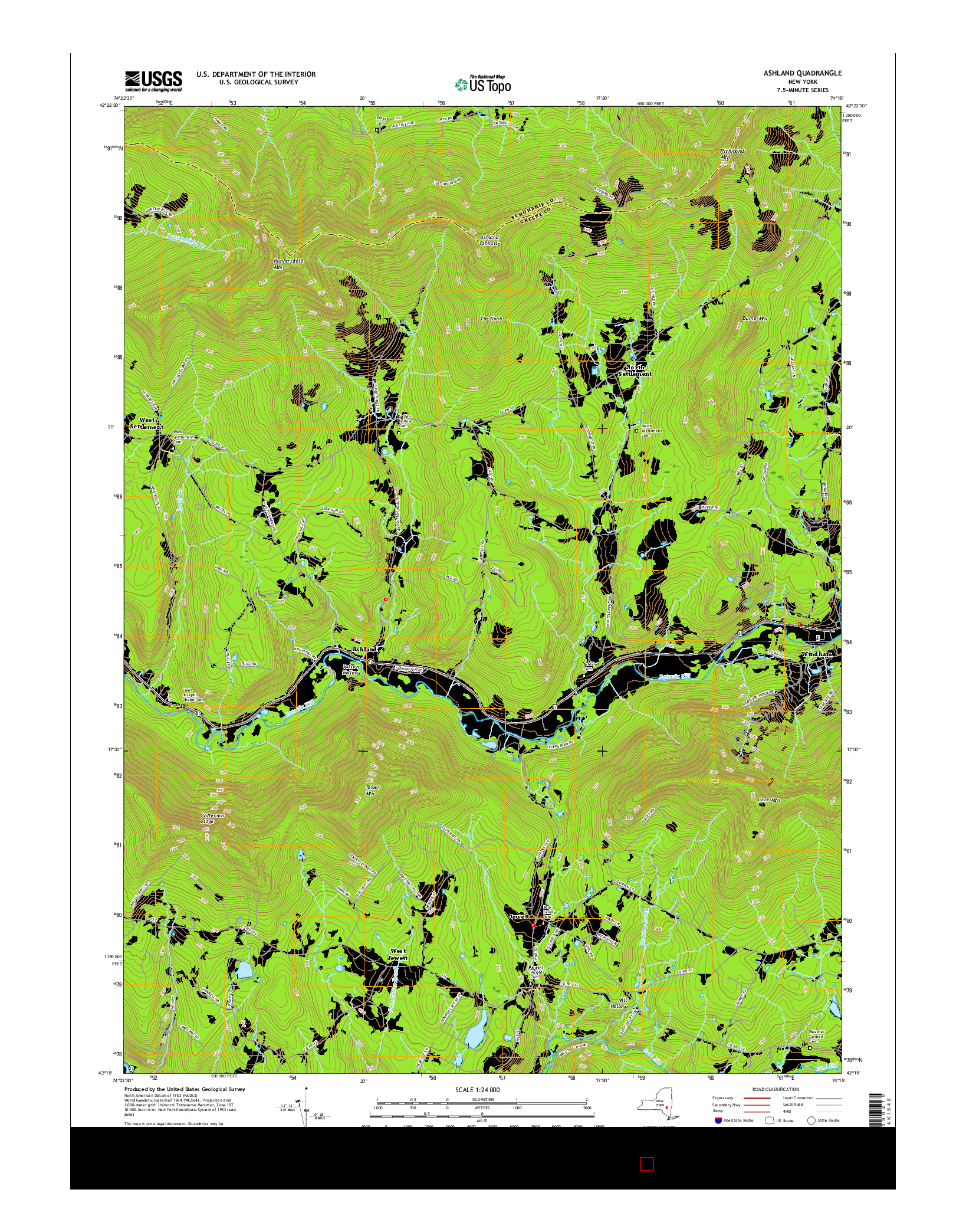 USGS US TOPO 7.5-MINUTE MAP FOR ASHLAND, NY 2016