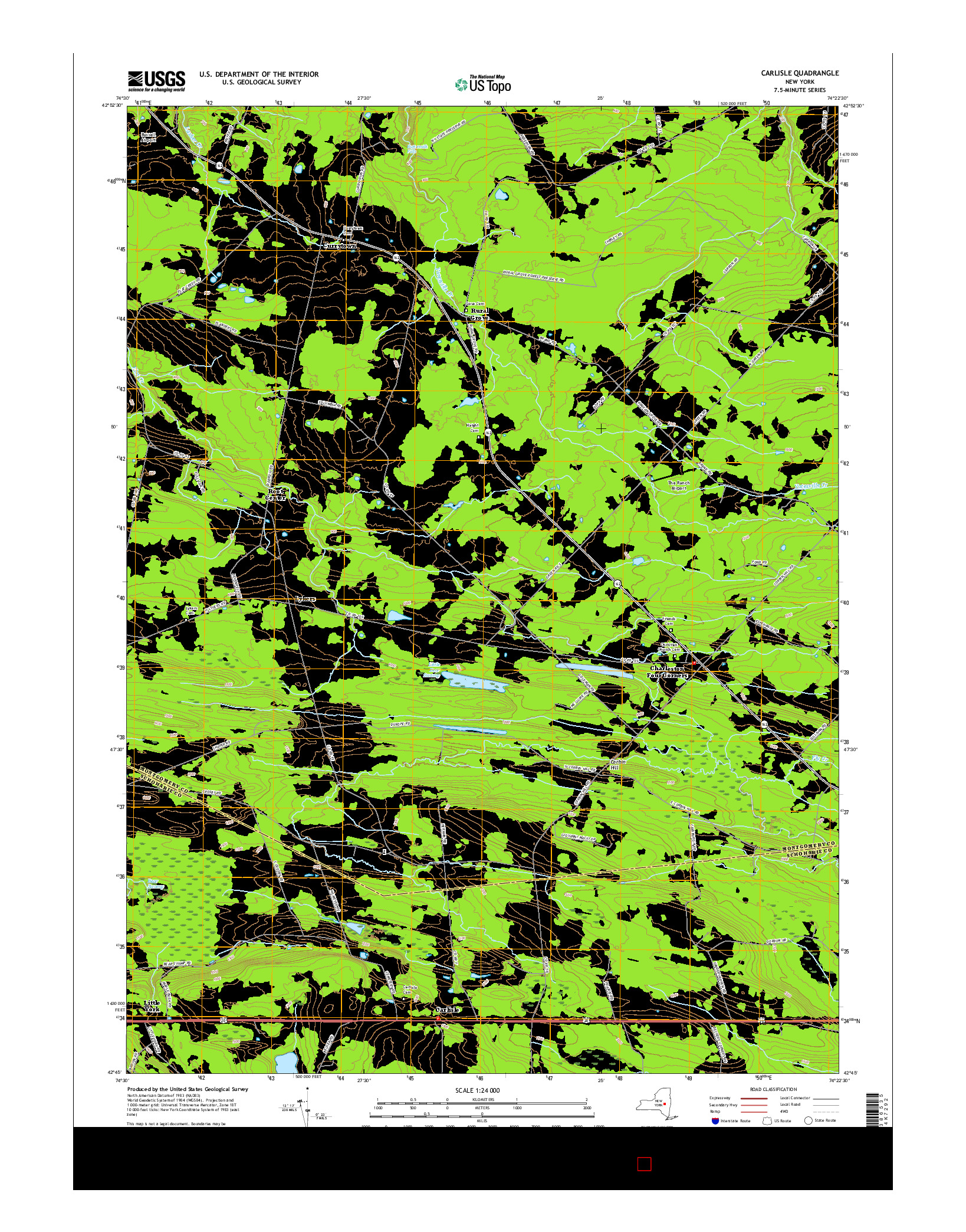 USGS US TOPO 7.5-MINUTE MAP FOR CARLISLE, NY 2016
