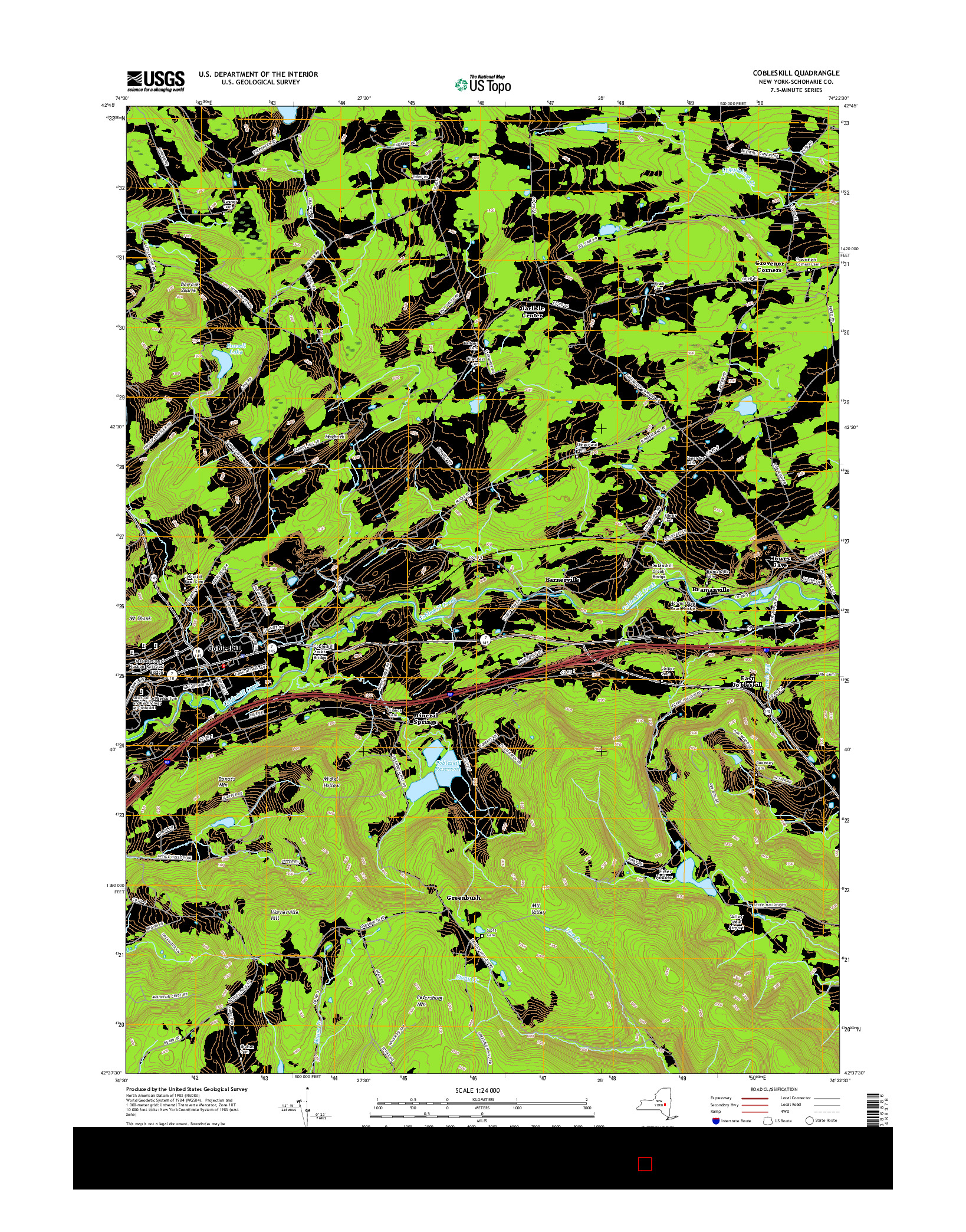 USGS US TOPO 7.5-MINUTE MAP FOR COBLESKILL, NY 2016