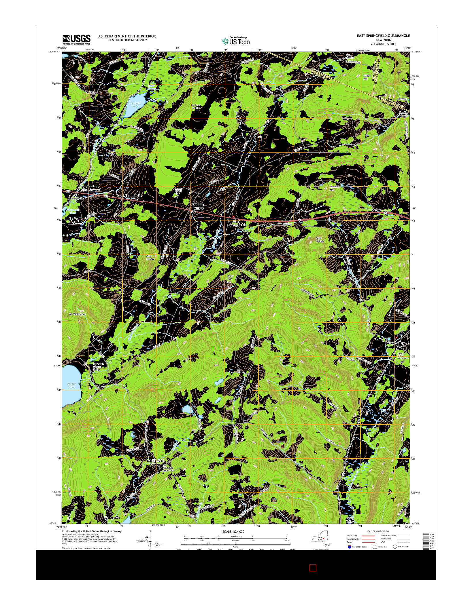 USGS US TOPO 7.5-MINUTE MAP FOR EAST SPRINGFIELD, NY 2016