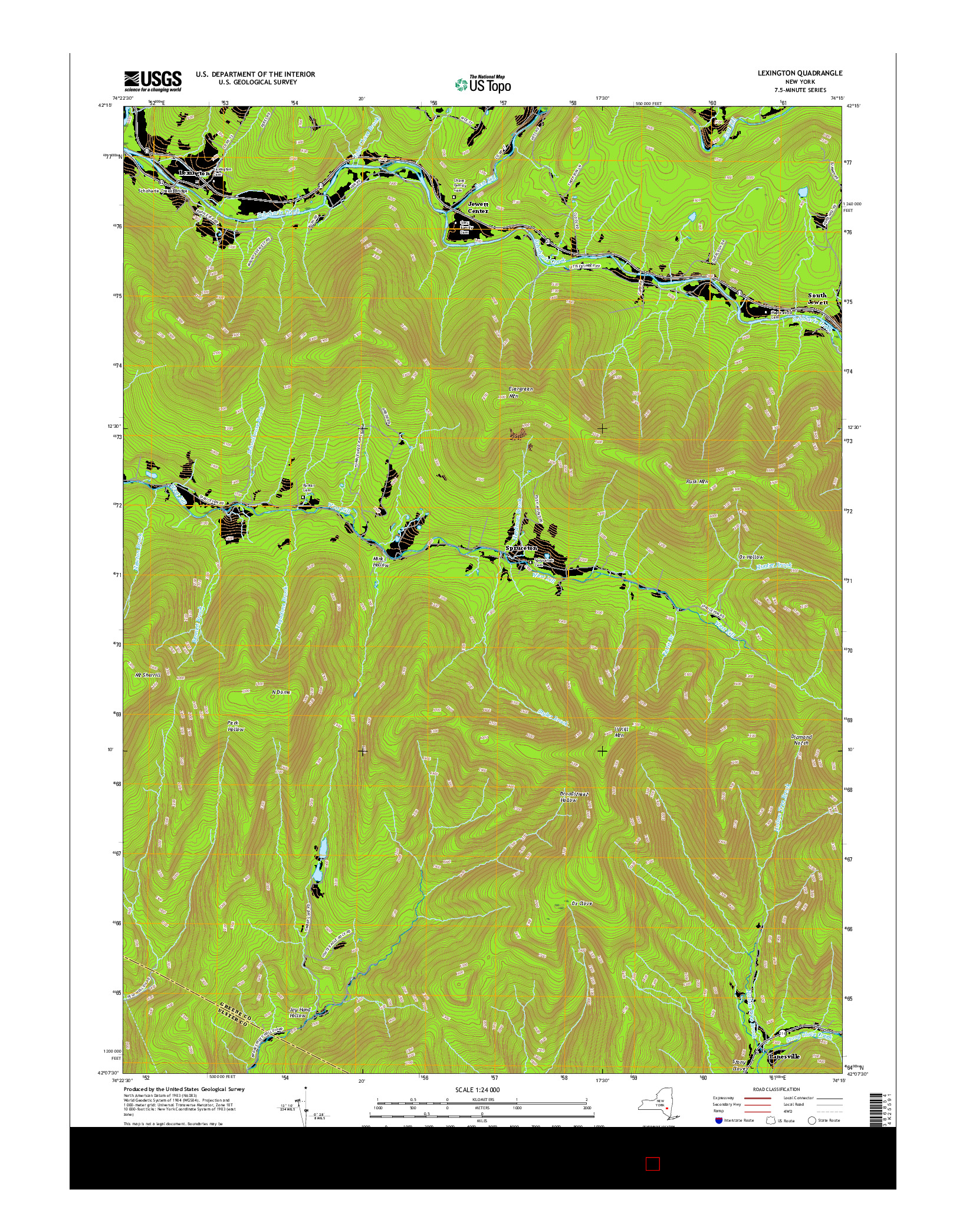 USGS US TOPO 7.5-MINUTE MAP FOR LEXINGTON, NY 2016