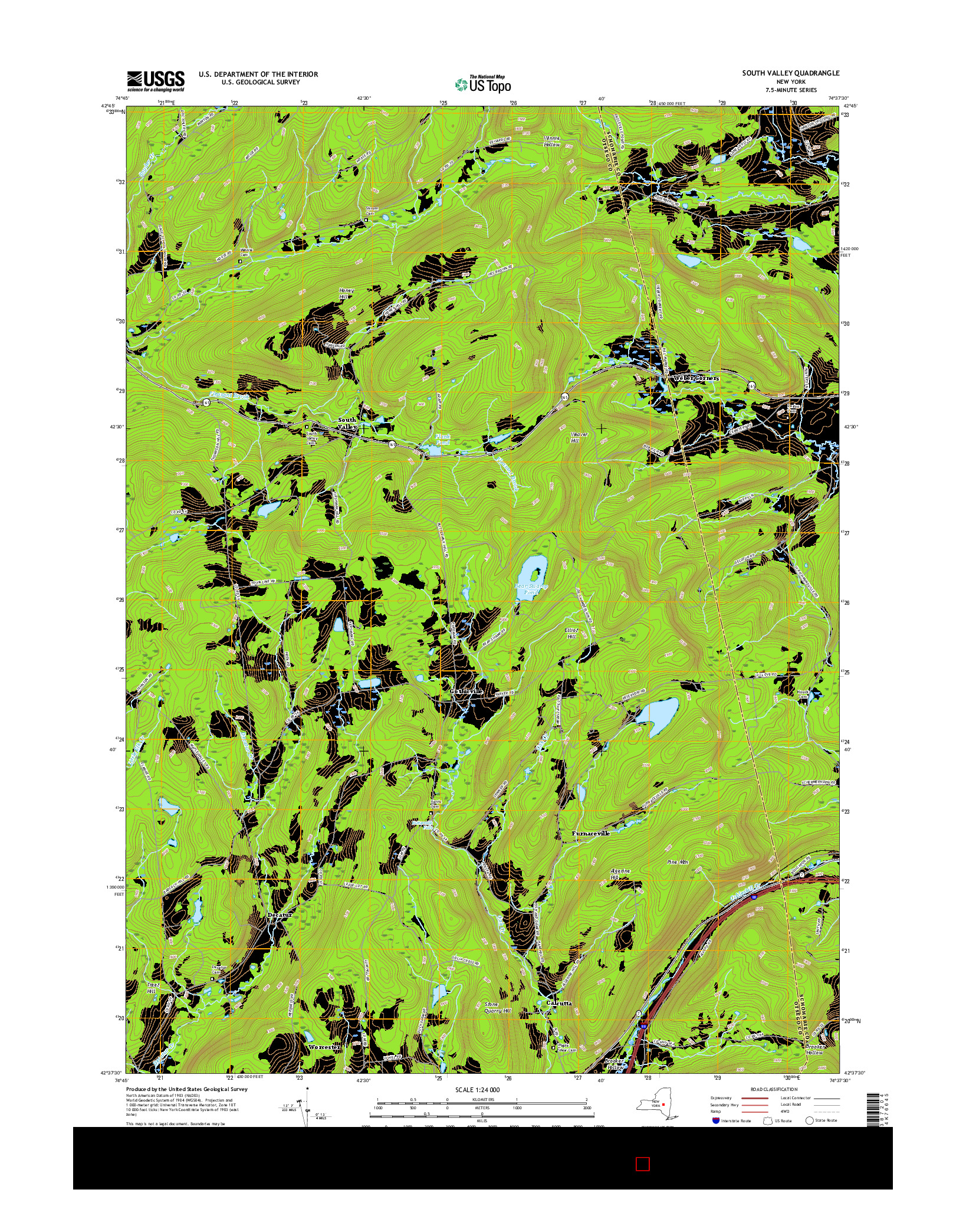 USGS US TOPO 7.5-MINUTE MAP FOR SOUTH VALLEY, NY 2016