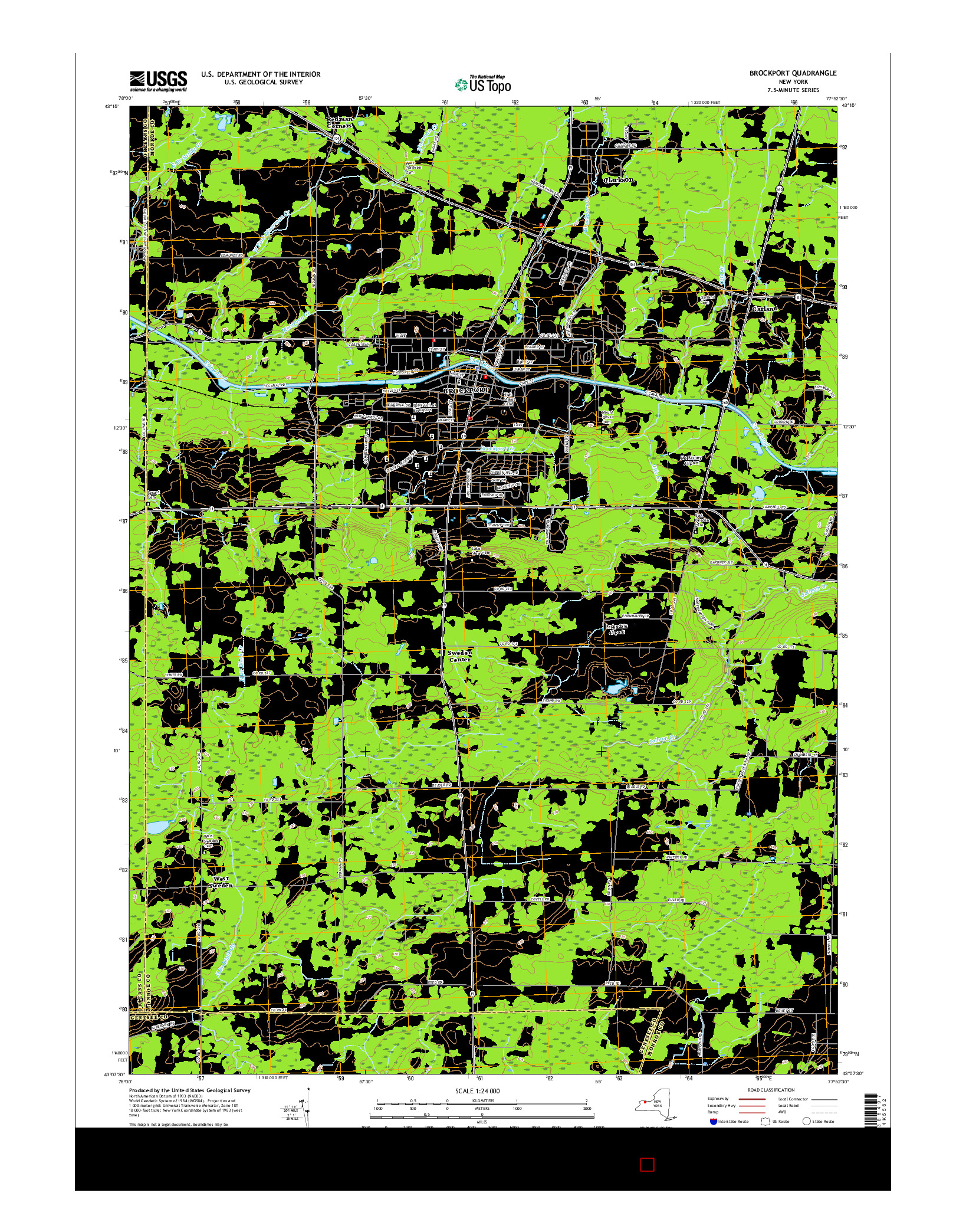 USGS US TOPO 7.5-MINUTE MAP FOR BROCKPORT, NY 2016