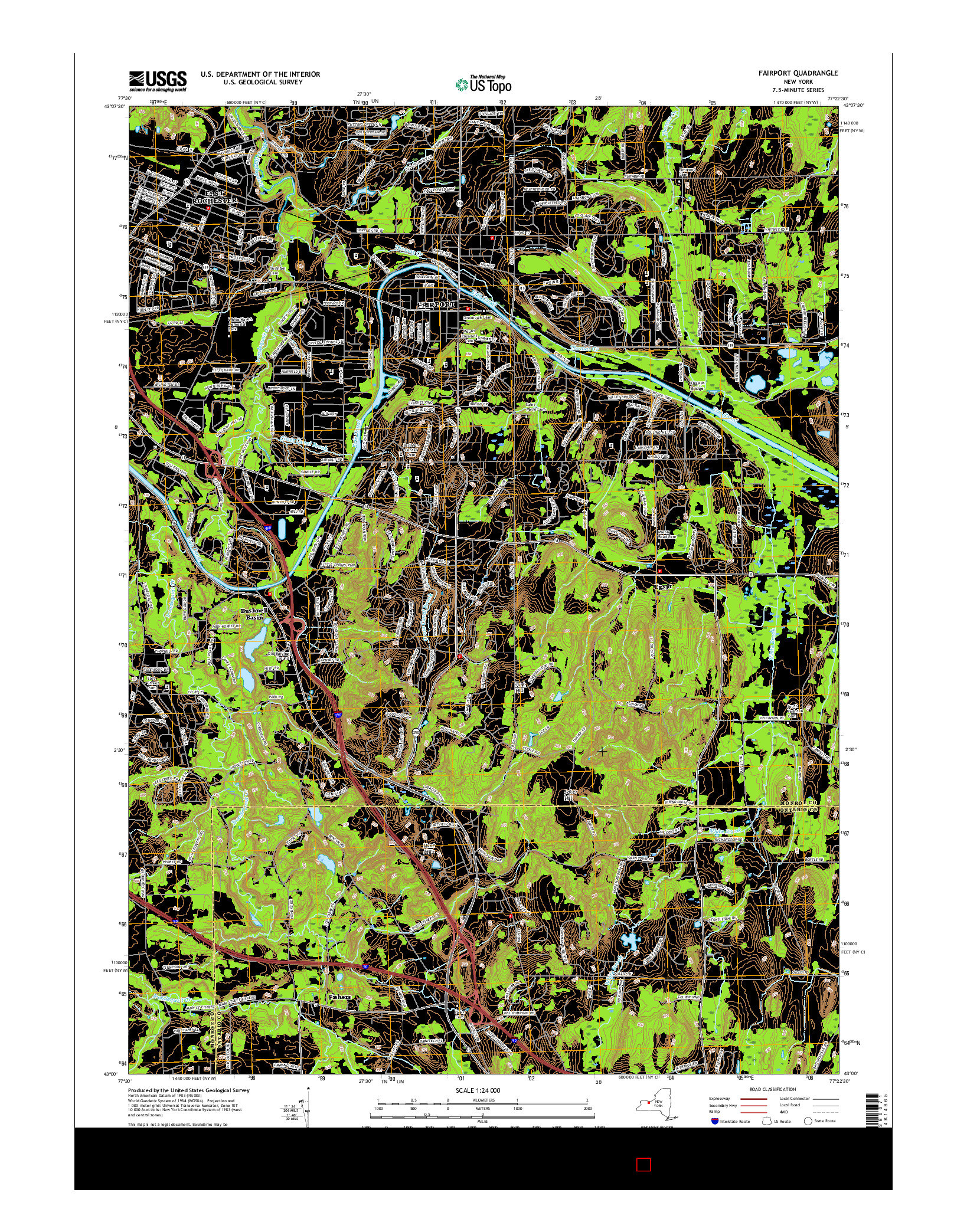USGS US TOPO 7.5-MINUTE MAP FOR FAIRPORT, NY 2016
