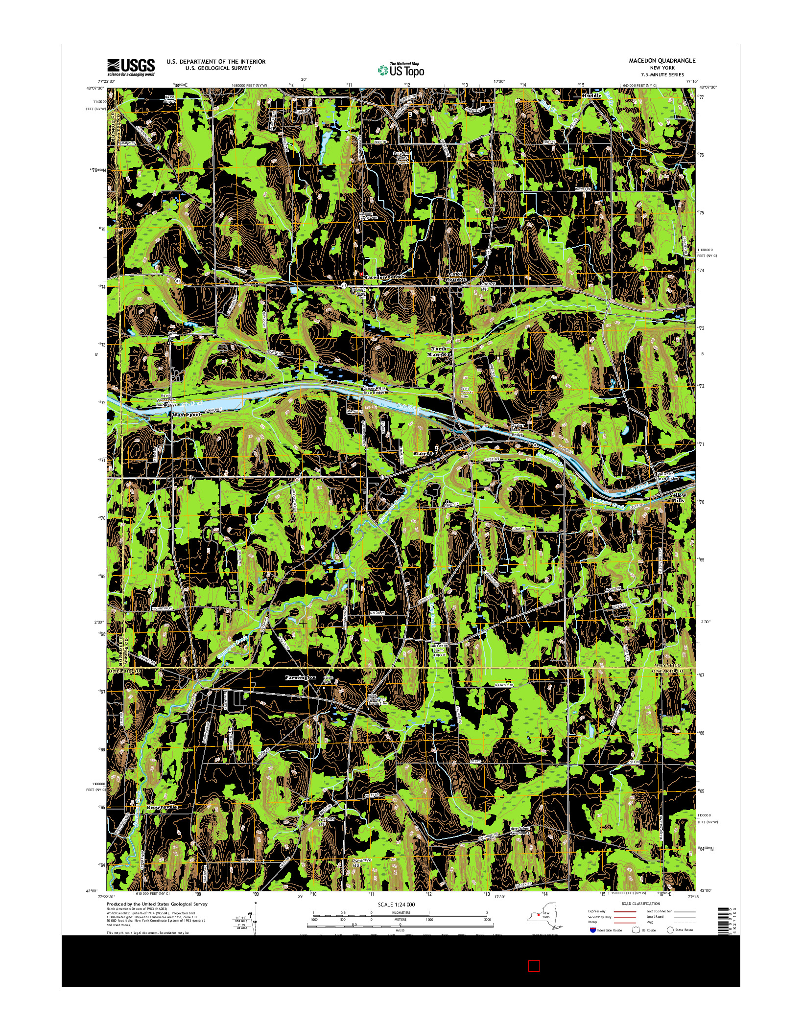 USGS US TOPO 7.5-MINUTE MAP FOR MACEDON, NY 2016
