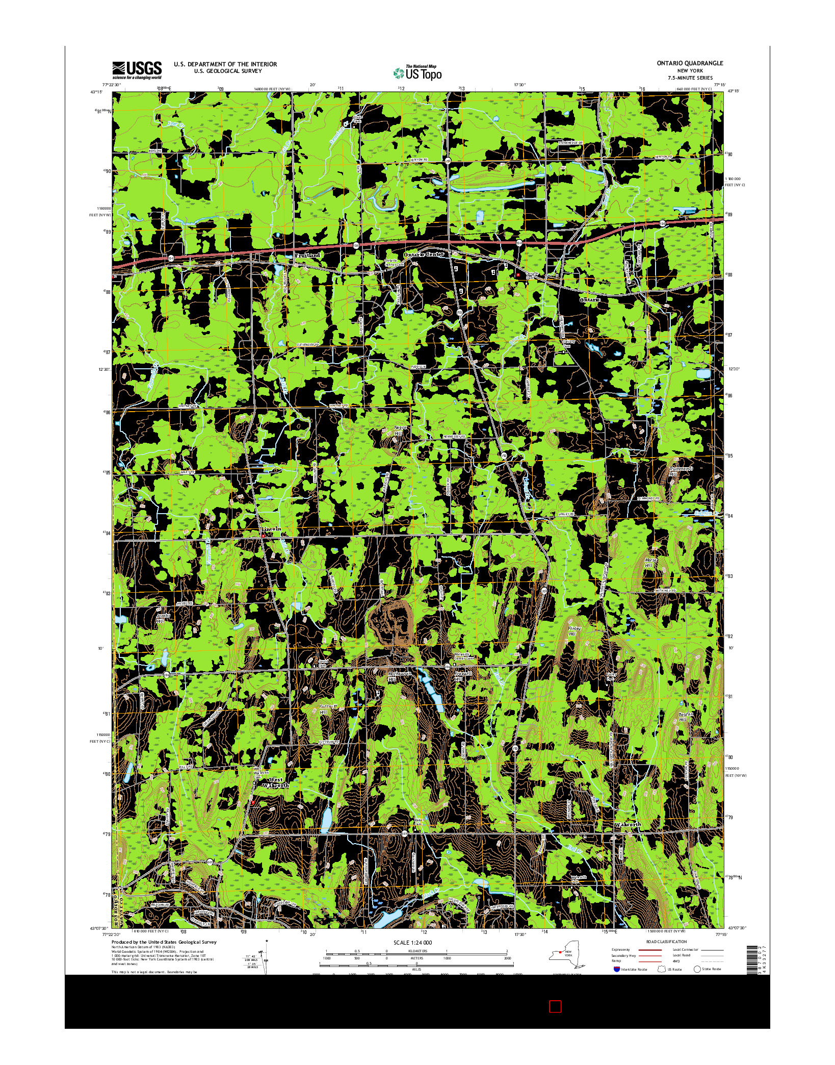 USGS US TOPO 7.5-MINUTE MAP FOR ONTARIO, NY 2016