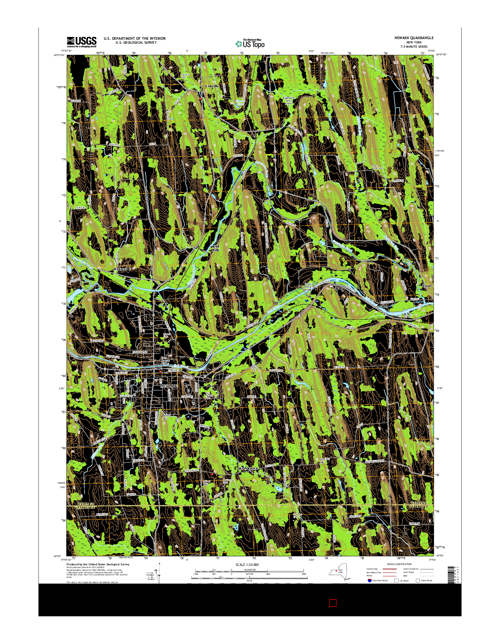 USGS US TOPO 7.5-MINUTE MAP FOR NEWARK, NY 2016