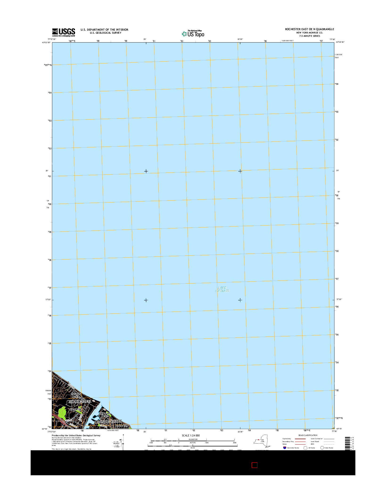 USGS US TOPO 7.5-MINUTE MAP FOR ROCHESTER EAST OE N, NY 2016