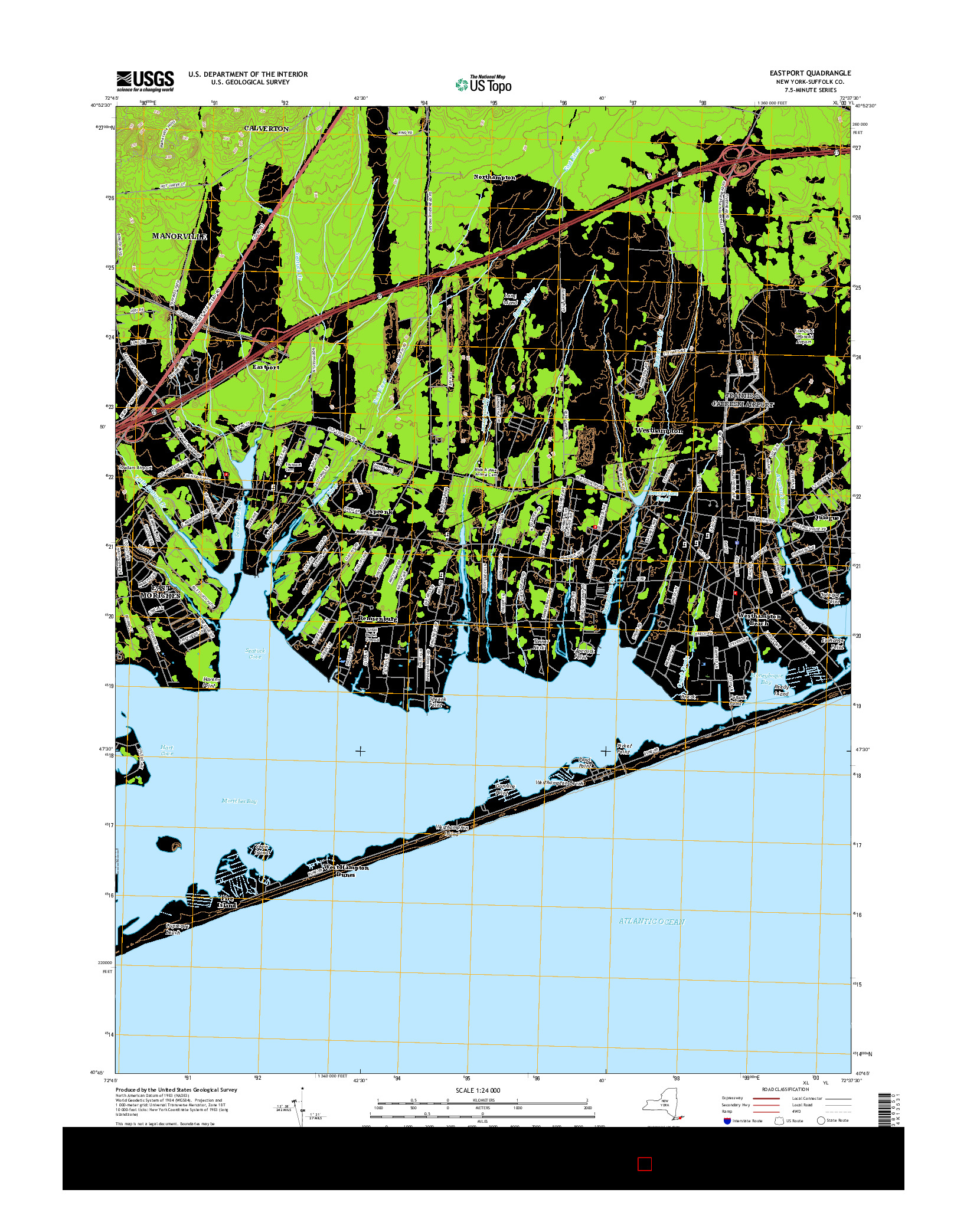 USGS US TOPO 7.5-MINUTE MAP FOR EASTPORT, NY 2016