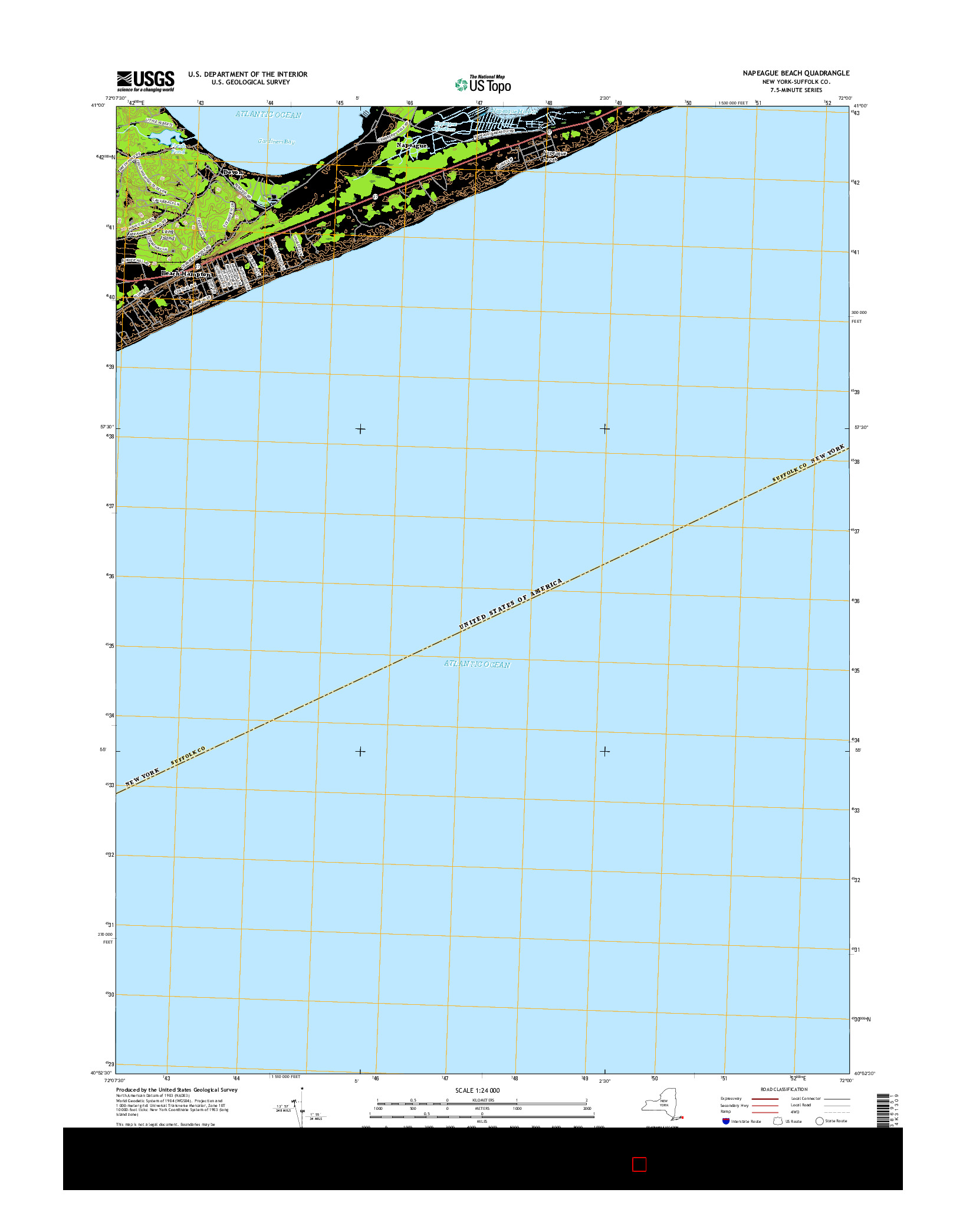USGS US TOPO 7.5-MINUTE MAP FOR NAPEAGUE BEACH, NY 2016