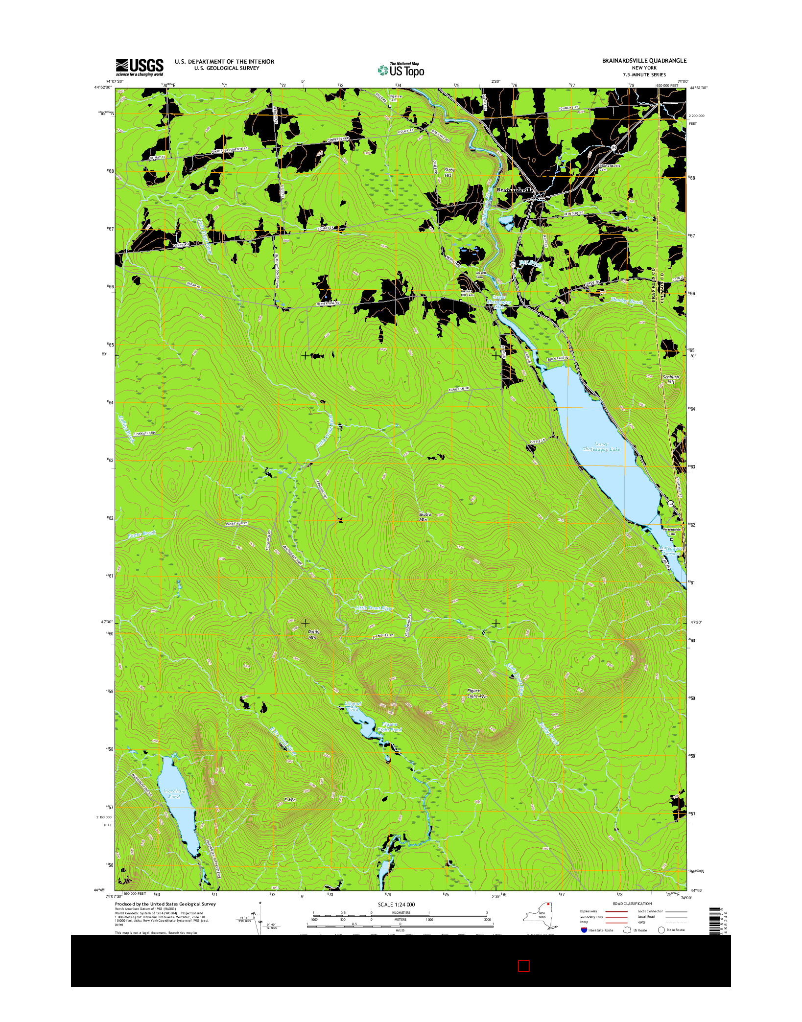 USGS US TOPO 7.5-MINUTE MAP FOR BRAINARDSVILLE, NY 2016