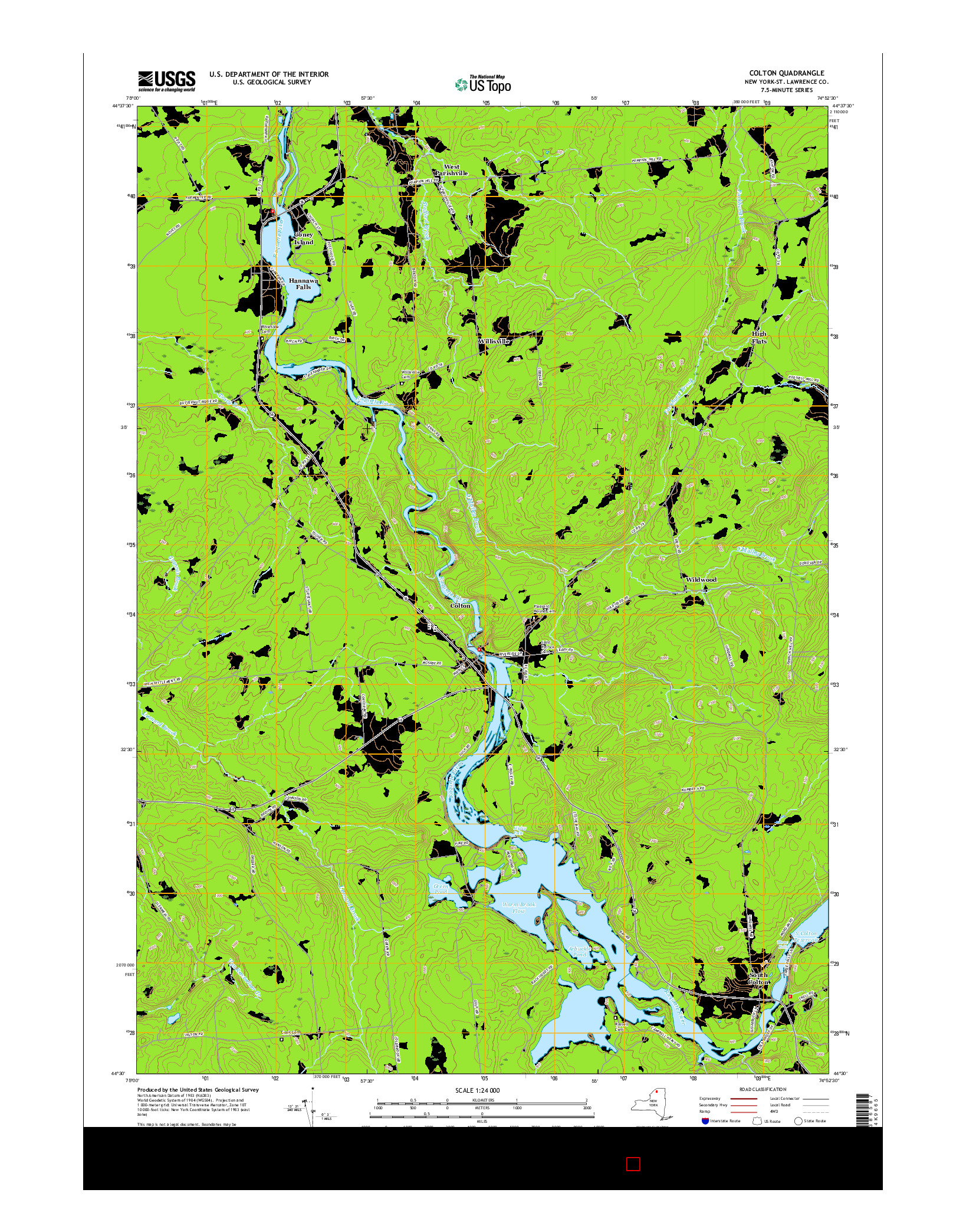 USGS US TOPO 7.5-MINUTE MAP FOR COLTON, NY 2016