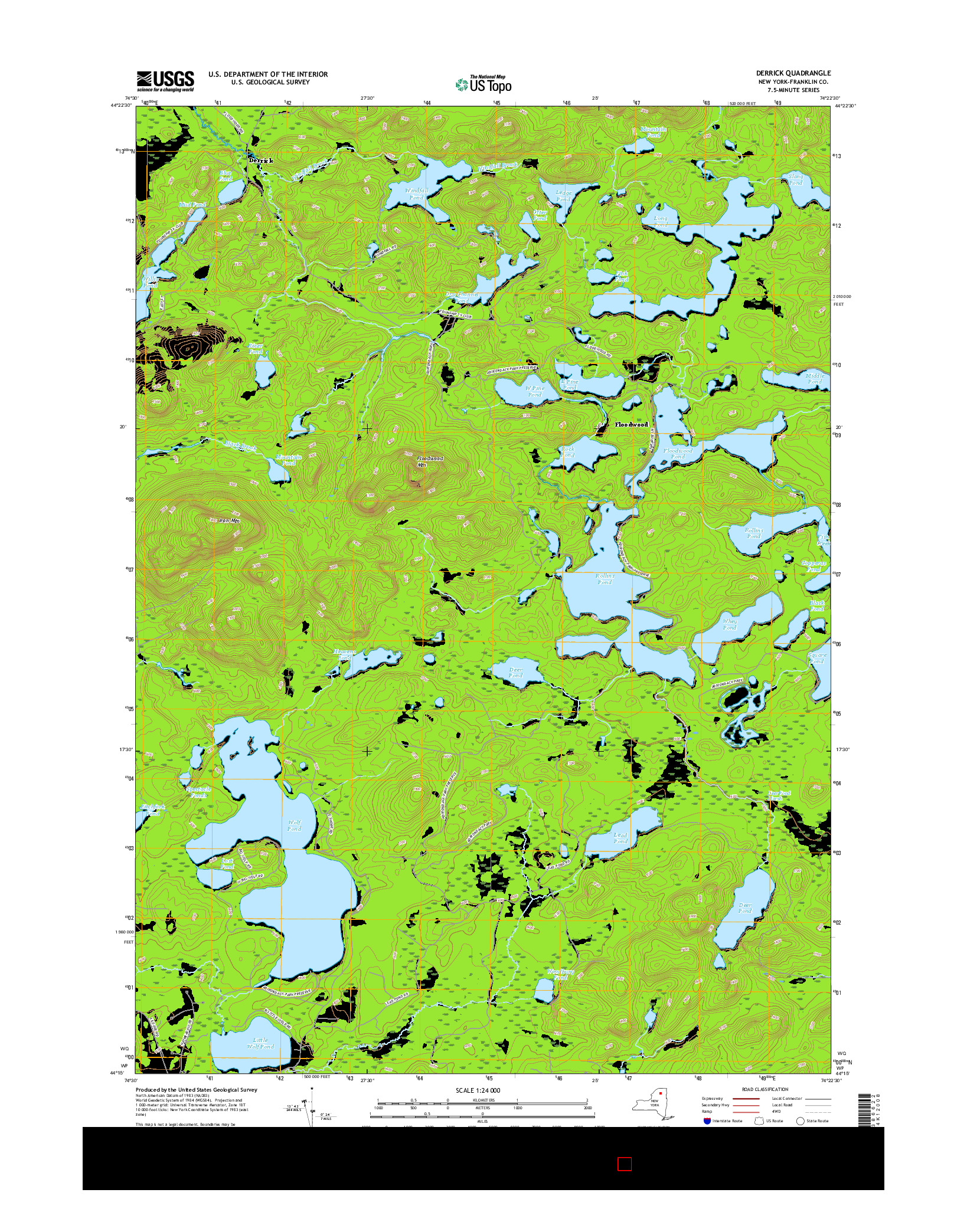 USGS US TOPO 7.5-MINUTE MAP FOR DERRICK, NY 2016