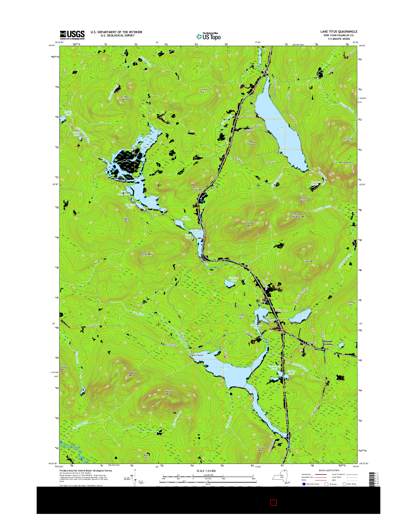 USGS US TOPO 7.5-MINUTE MAP FOR LAKE TITUS, NY 2016