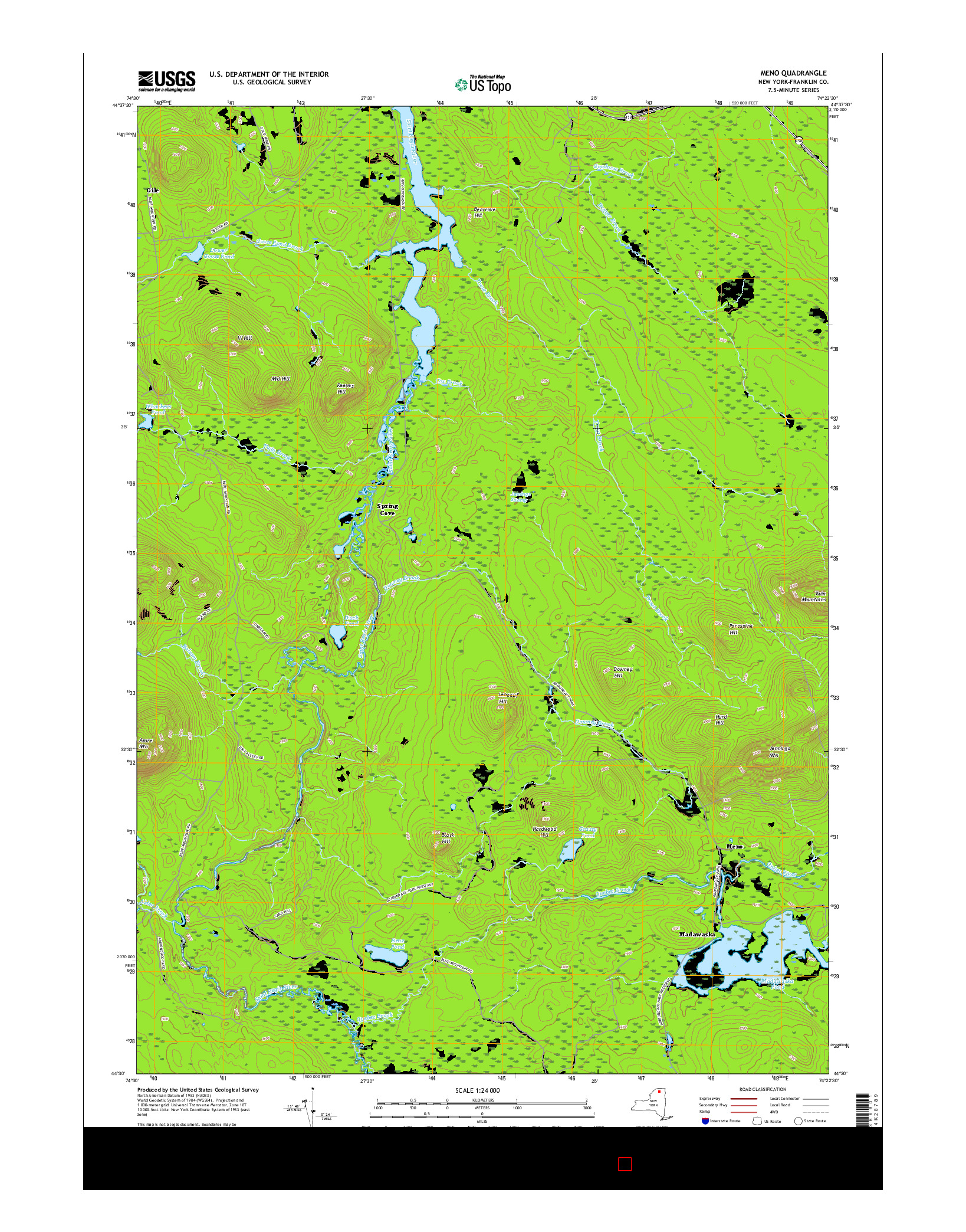 USGS US TOPO 7.5-MINUTE MAP FOR MENO, NY 2016