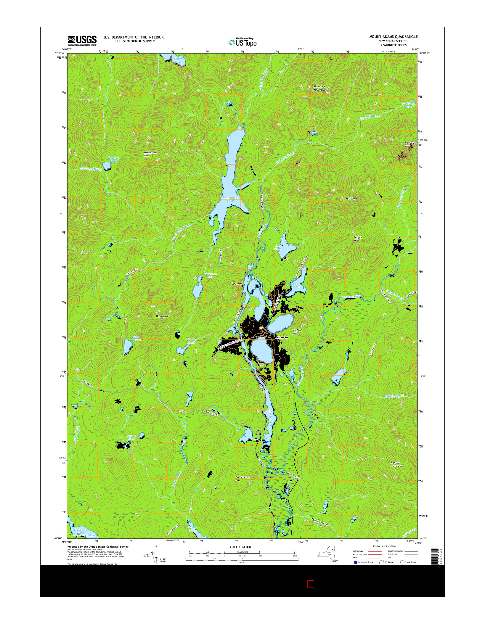 USGS US TOPO 7.5-MINUTE MAP FOR MOUNT ADAMS, NY 2016