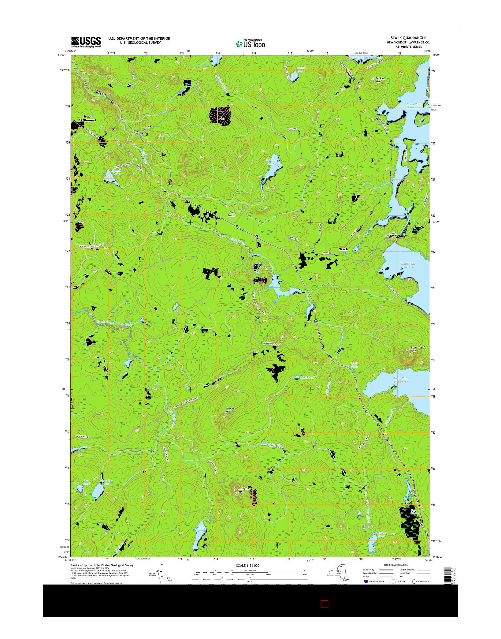 USGS US TOPO 7.5-MINUTE MAP FOR STARK, NY 2016