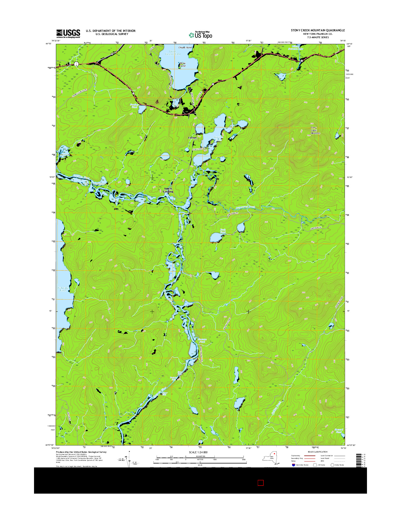 USGS US TOPO 7.5-MINUTE MAP FOR STONY CREEK MOUNTAIN, NY 2016