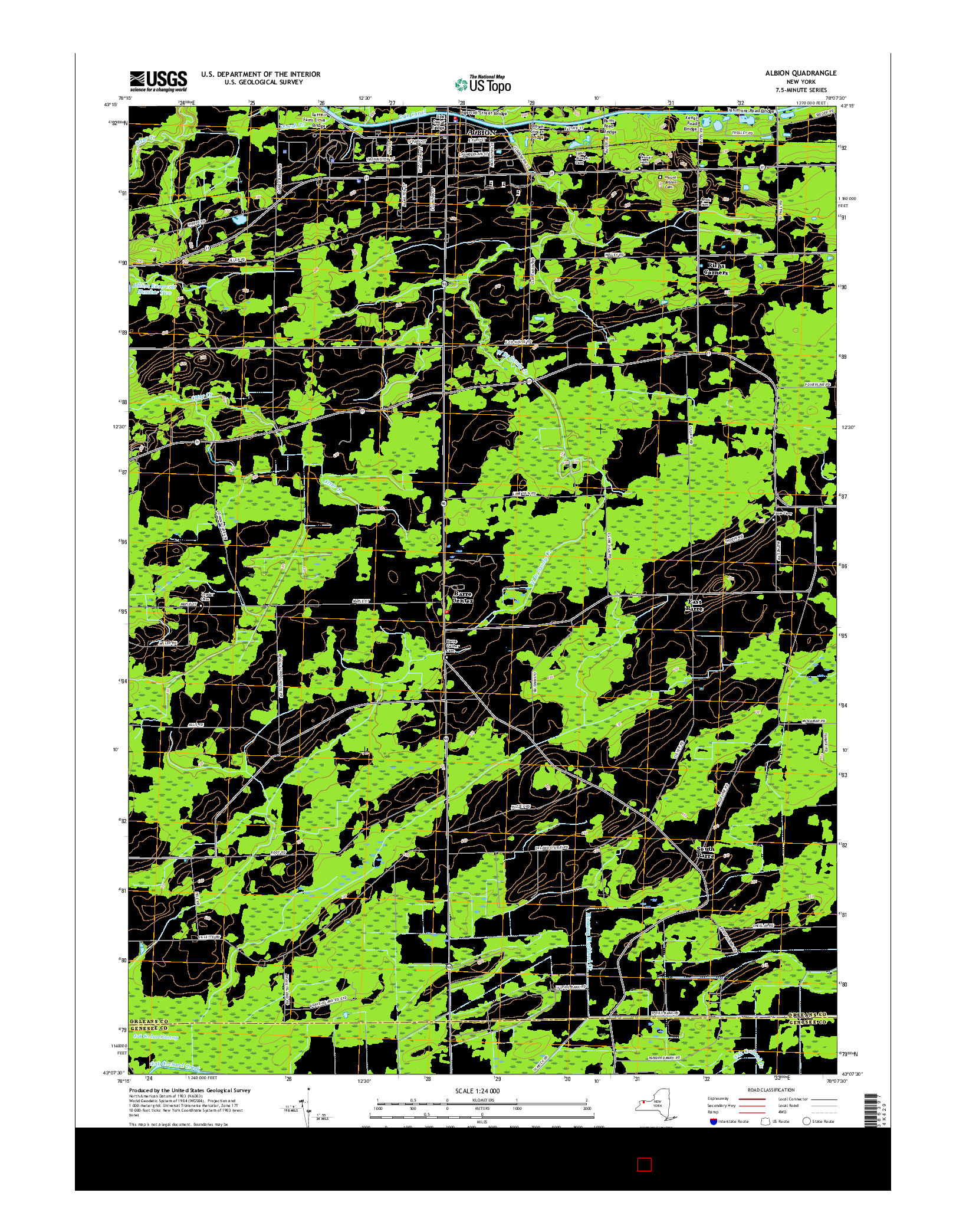 USGS US TOPO 7.5-MINUTE MAP FOR ALBION, NY 2016