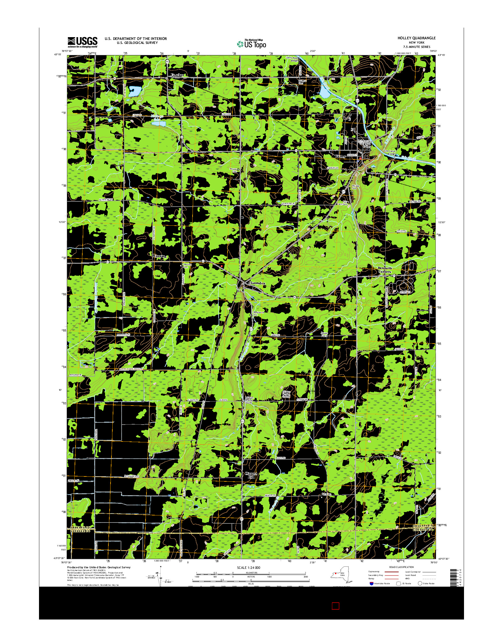 USGS US TOPO 7.5-MINUTE MAP FOR HOLLEY, NY 2016