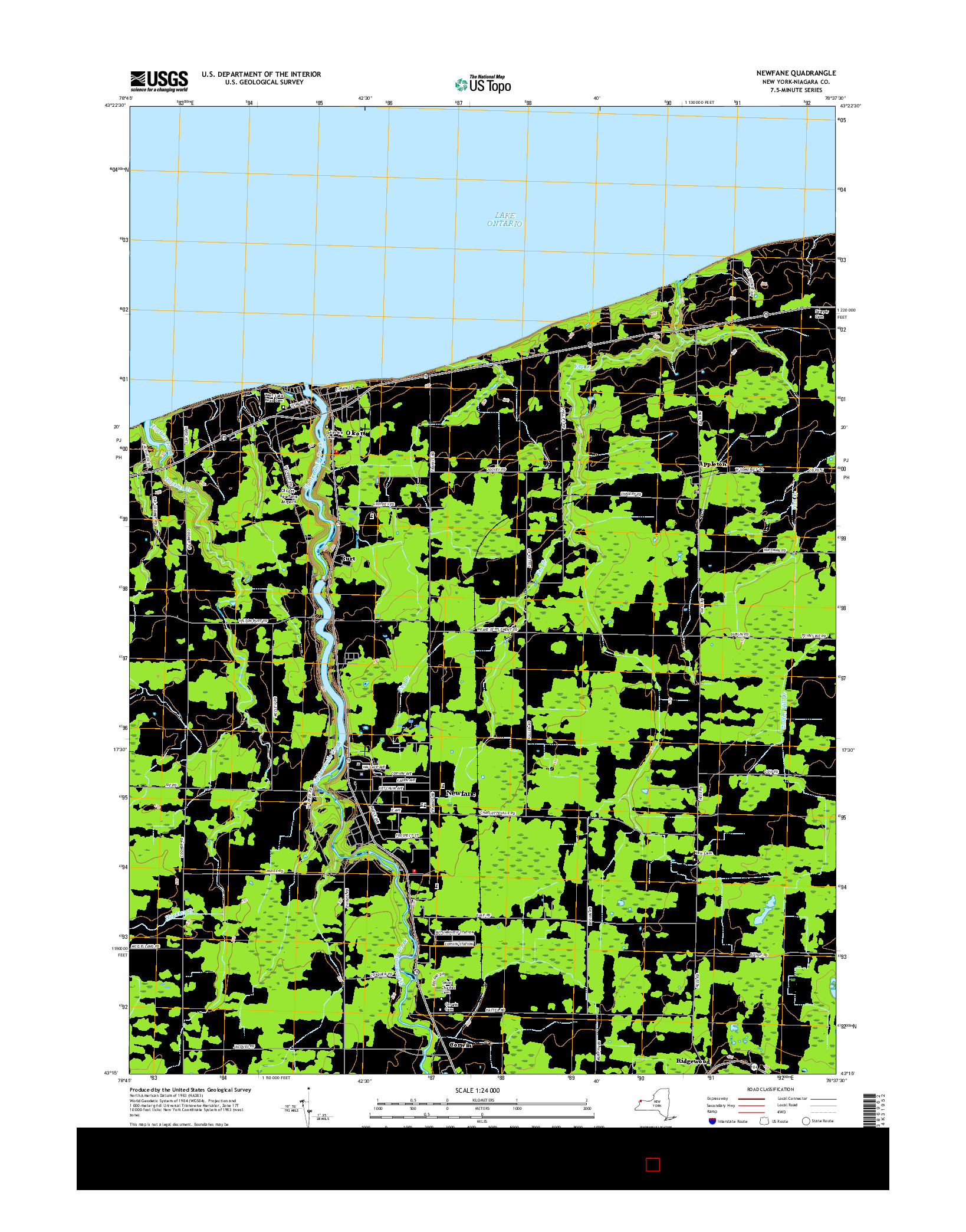 USGS US TOPO 7.5-MINUTE MAP FOR NEWFANE, NY 2016