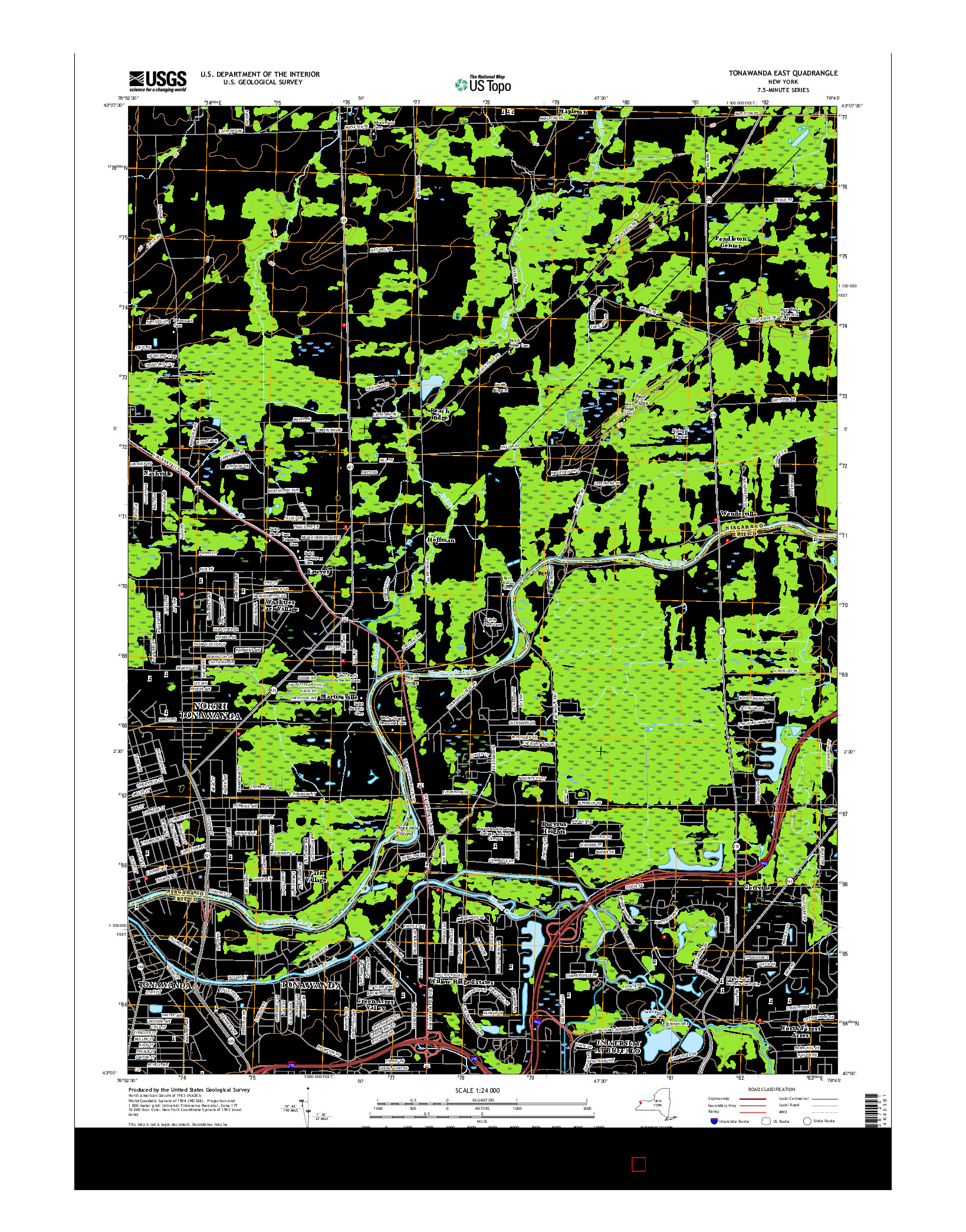 USGS US TOPO 7.5-MINUTE MAP FOR TONAWANDA EAST, NY 2016