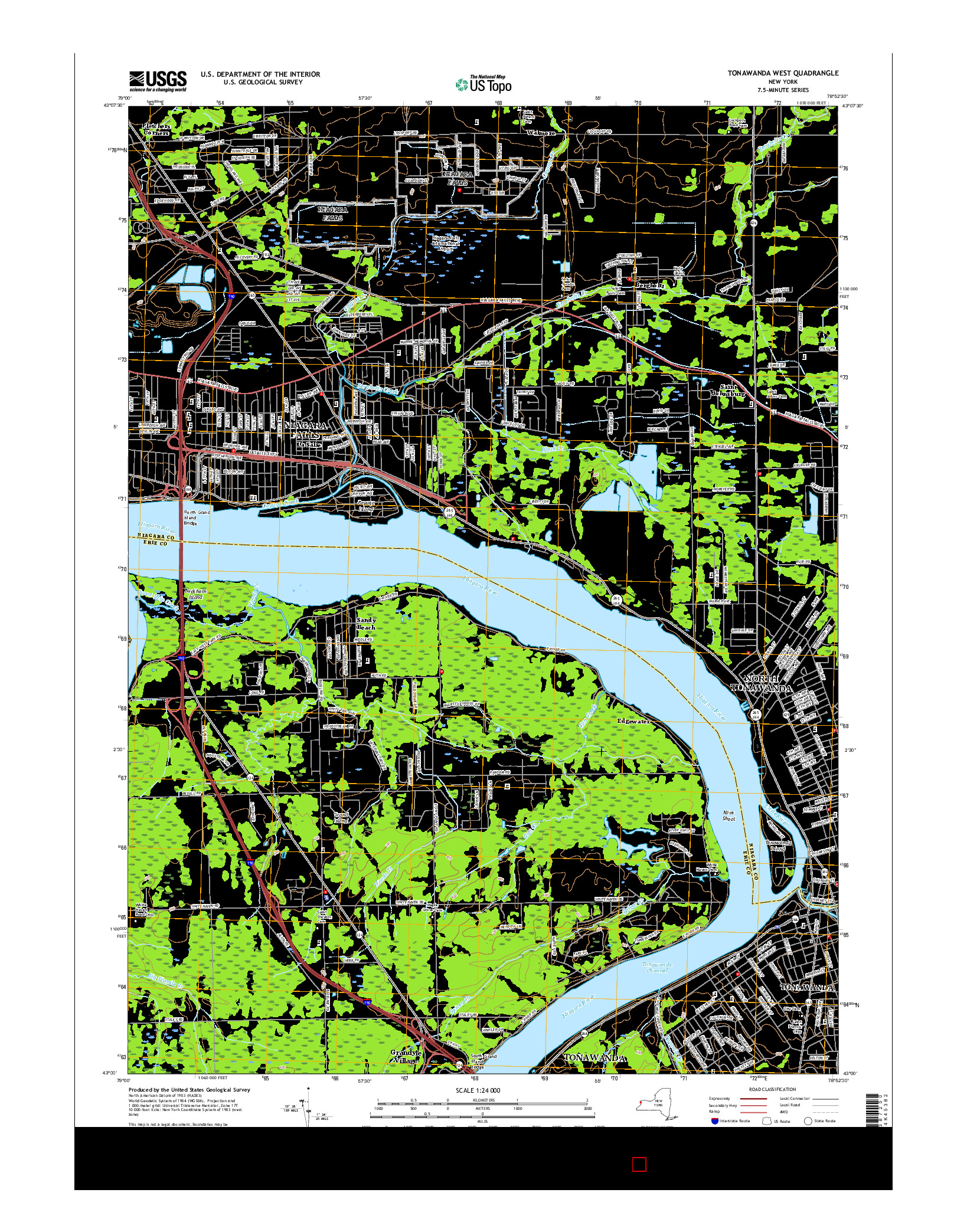 USGS US TOPO 7.5-MINUTE MAP FOR TONAWANDA WEST, NY 2016