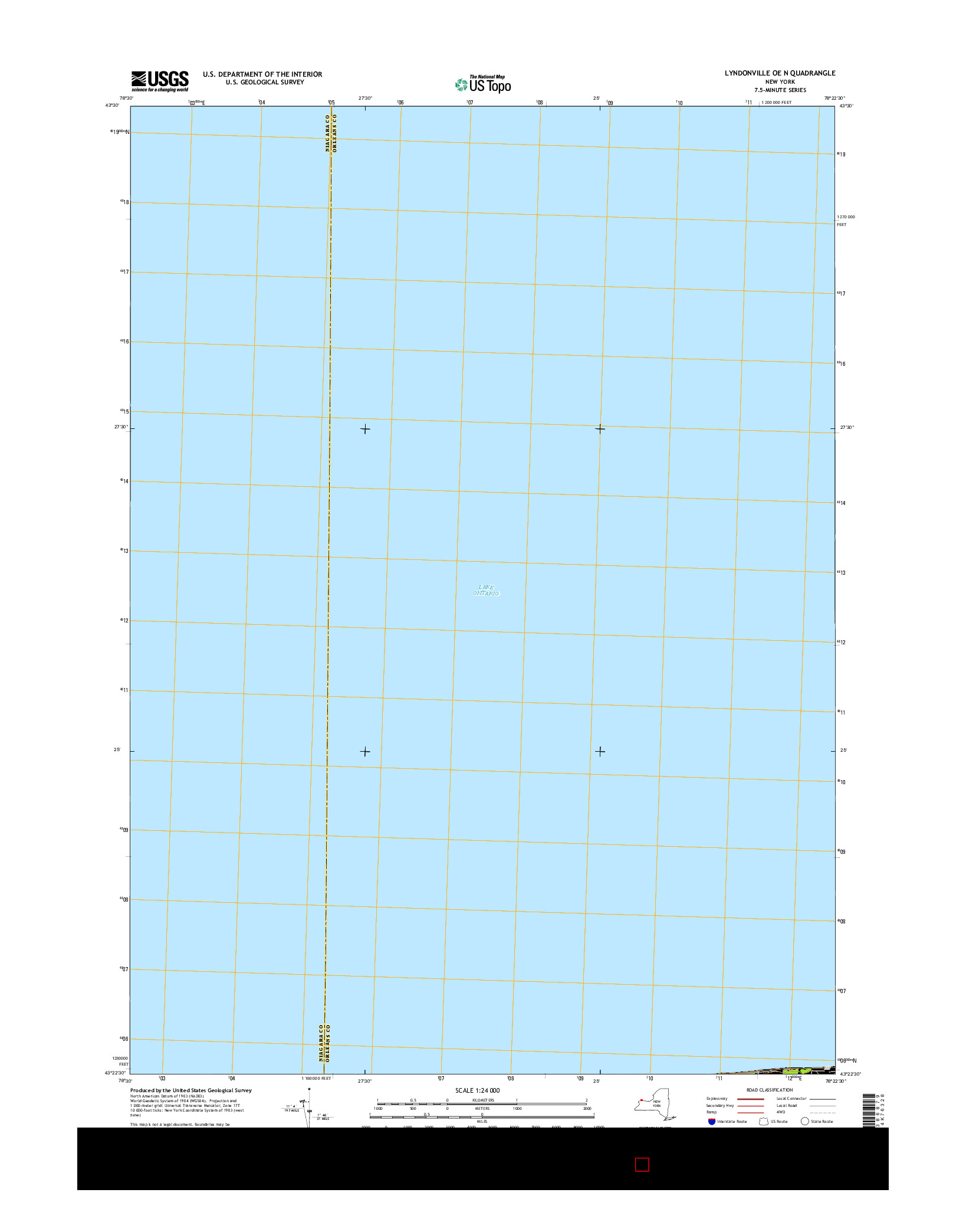 USGS US TOPO 7.5-MINUTE MAP FOR LYNDONVILLE OE N, NY 2016