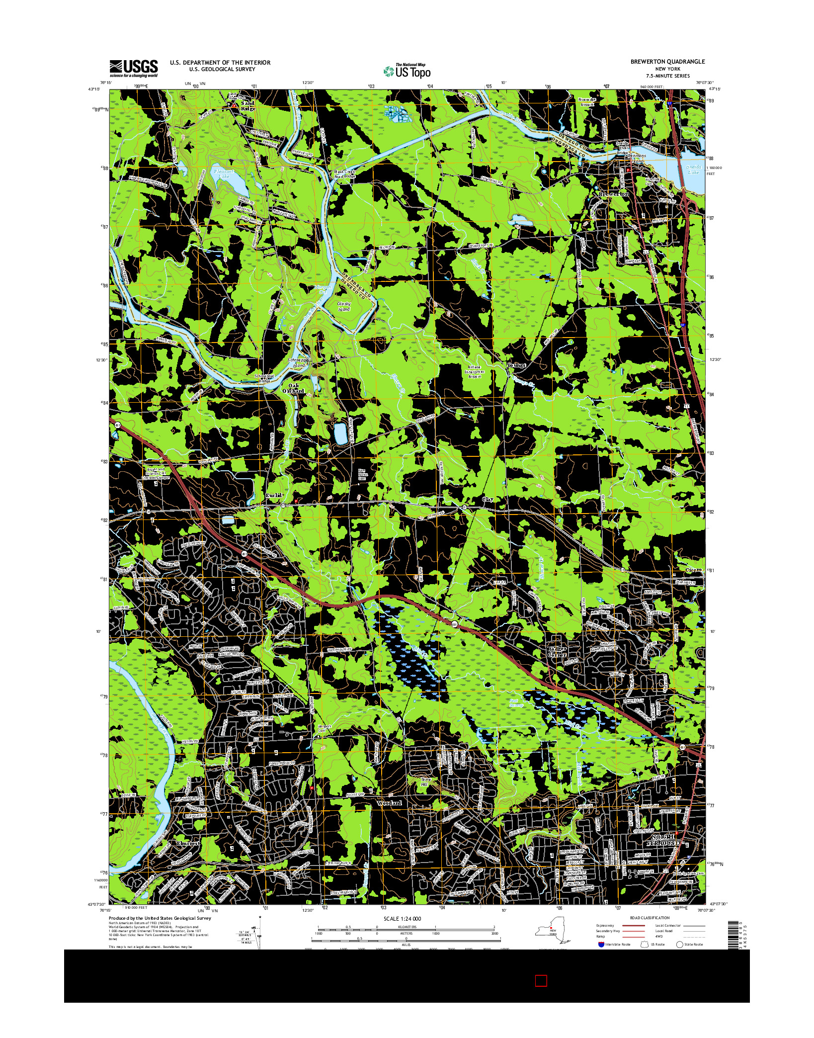 USGS US TOPO 7.5-MINUTE MAP FOR BREWERTON, NY 2016